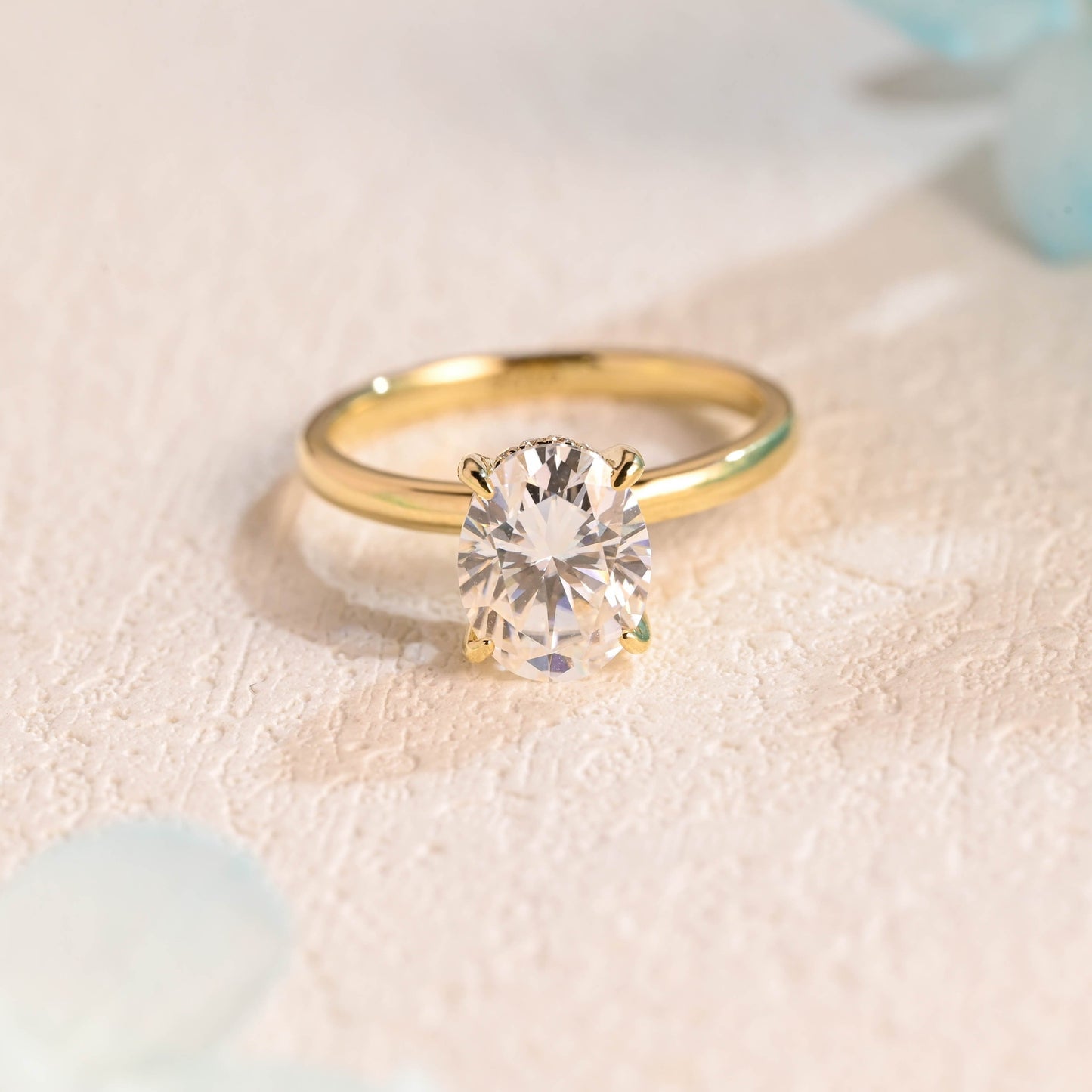 CausYou oval cut moissanite engagement ring Solid Gold Oval Cut Moissanite Engagement Ring, Solitaire Promise Ring, Proposal Ring, Gift for Woman, Wife