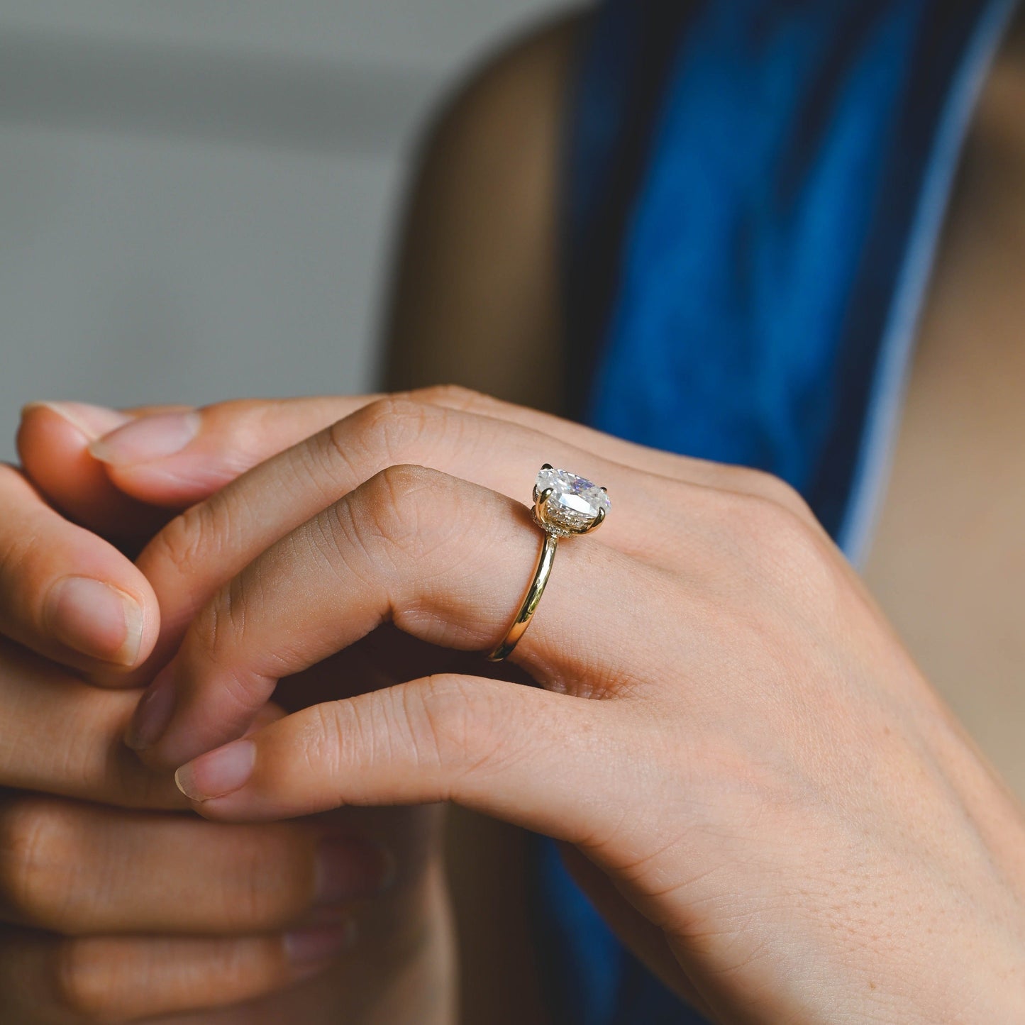 CausYou oval cut moissanite engagement ring Solid Gold Oval Cut Moissanite Engagement Ring, Solitaire Promise Ring, Proposal Ring, Gift for Woman, Wife