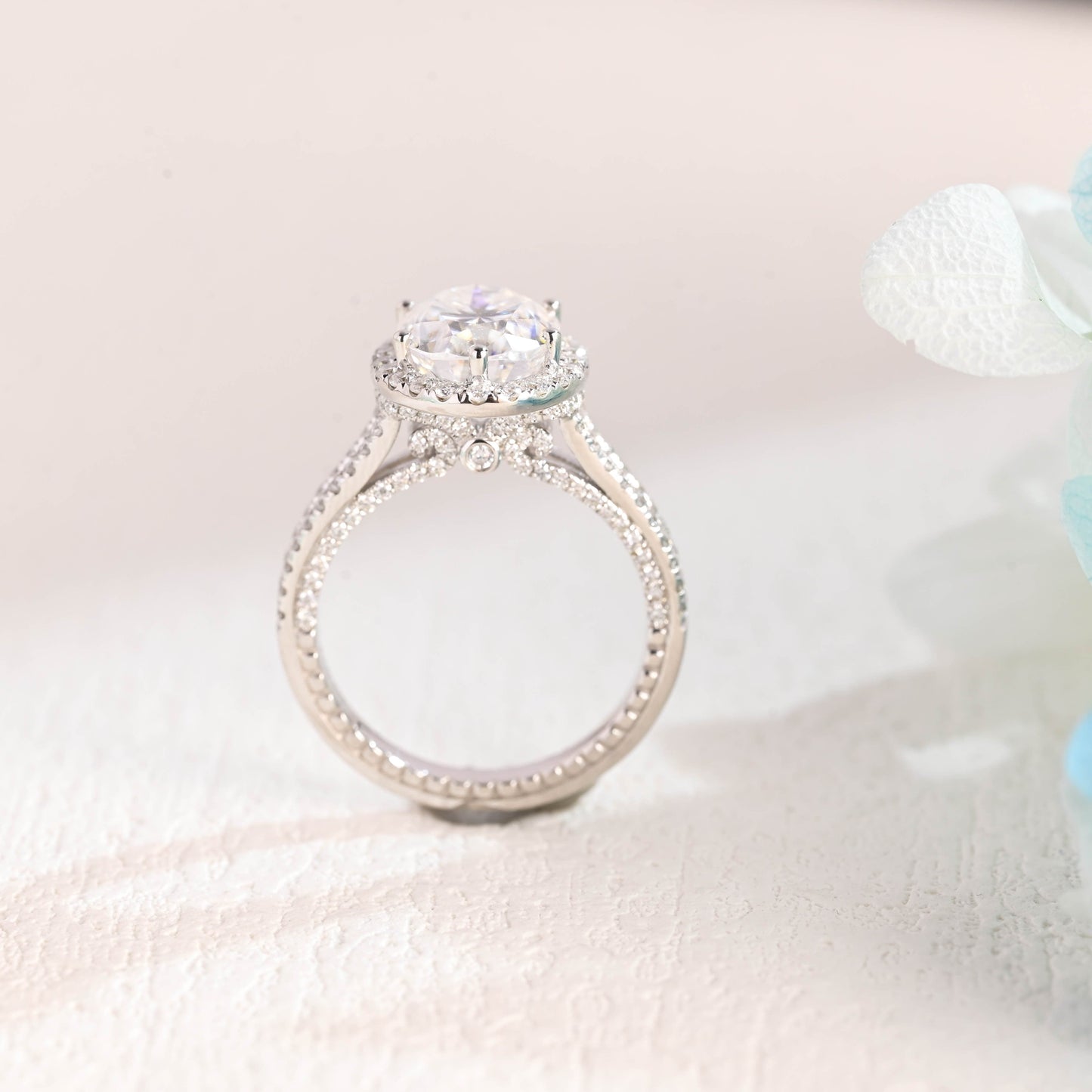CausYou oval cut moissanite engagement ring Solid Gold Oval Cut Moissanite Engagement Ring, Split Shank Promise Ring, Proposal Ring, Gift for Woman, Wife