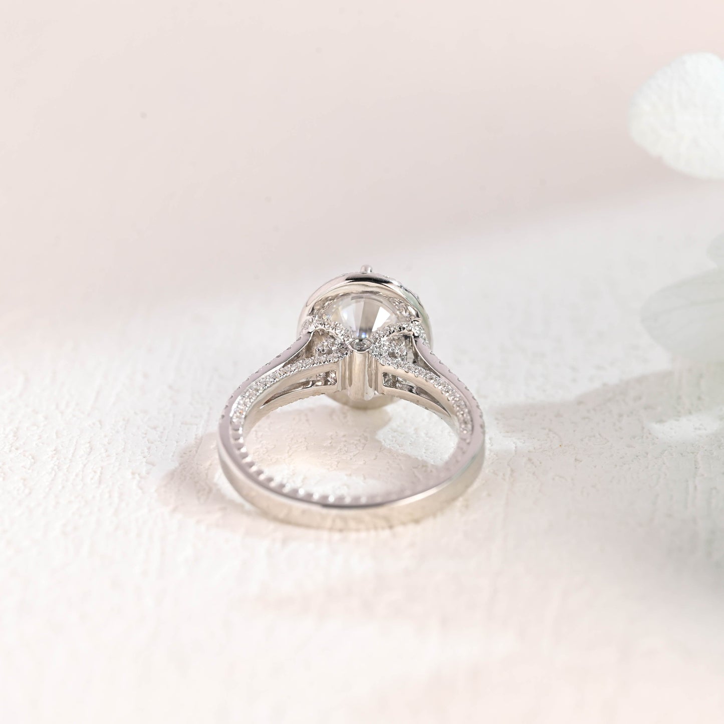CausYou oval cut moissanite engagement ring Solid Gold Oval Cut Moissanite Engagement Ring, Split Shank Promise Ring, Proposal Ring, Gift for Woman, Wife
