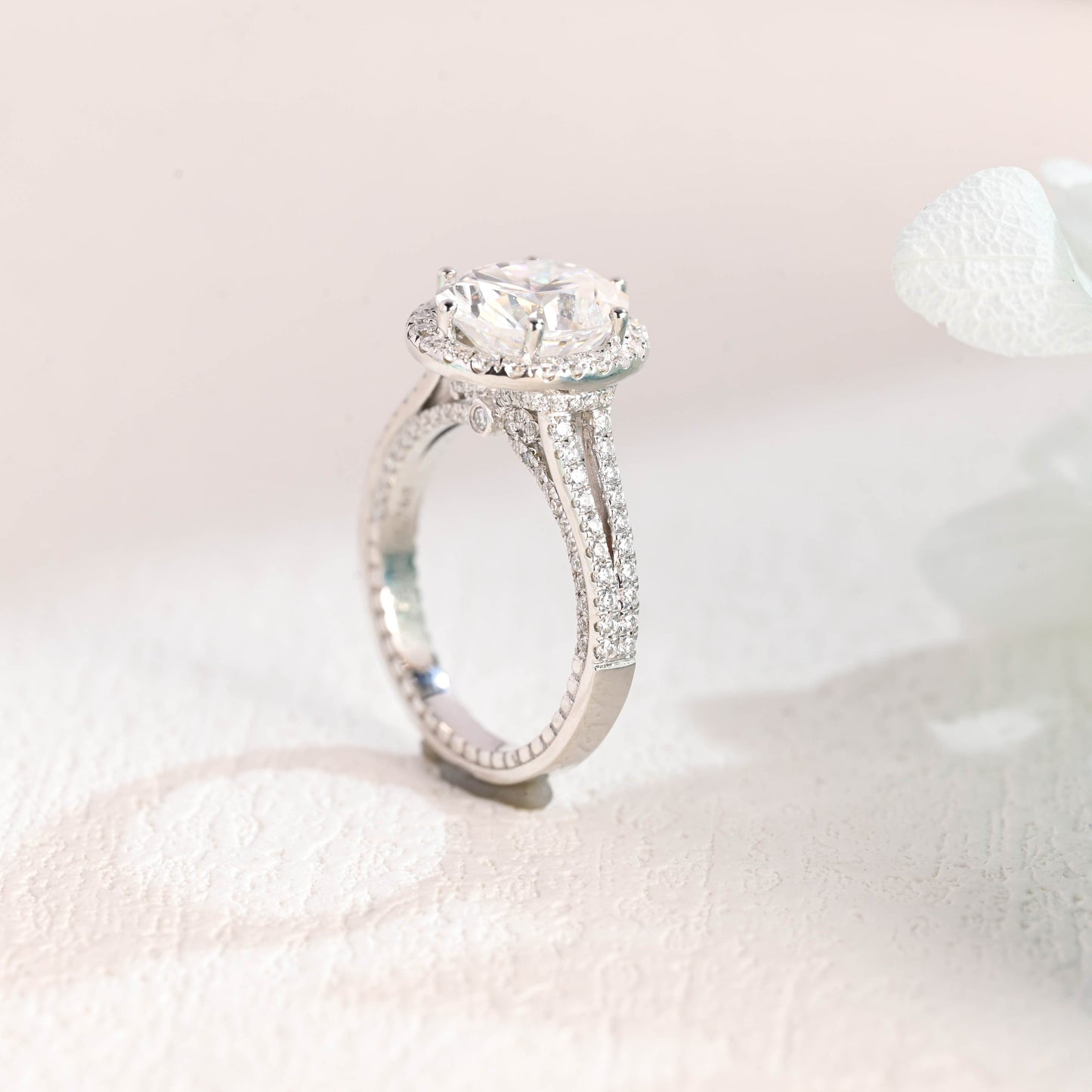 CausYou oval cut moissanite engagement ring Solid Gold Oval Cut Moissanite Engagement Ring, Split Shank Promise Ring, Proposal Ring, Gift for Woman, Wife