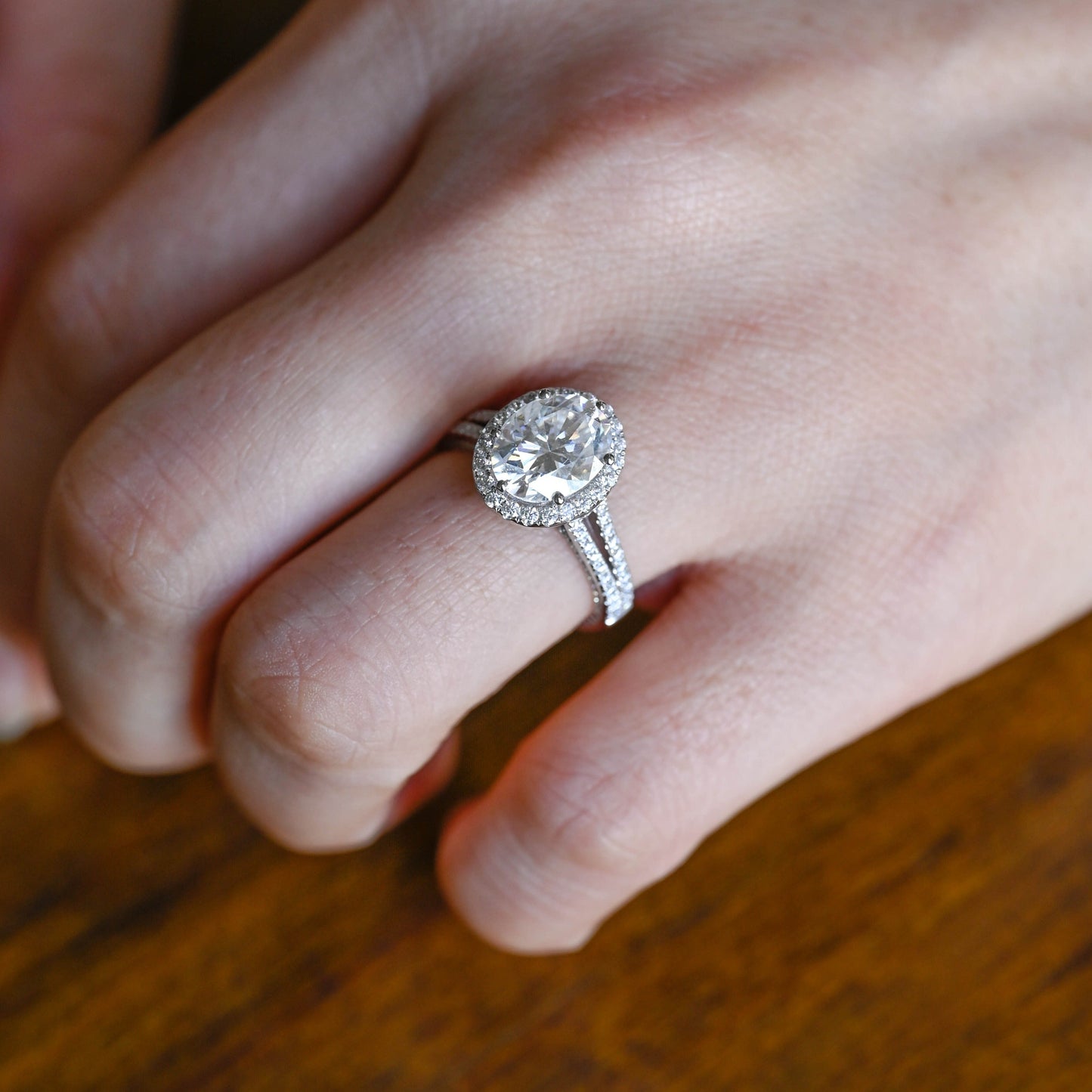 CausYou oval cut moissanite engagement ring Solid Gold Oval Cut Moissanite Engagement Ring, Split Shank Promise Ring, Proposal Ring, Gift for Woman, Wife
