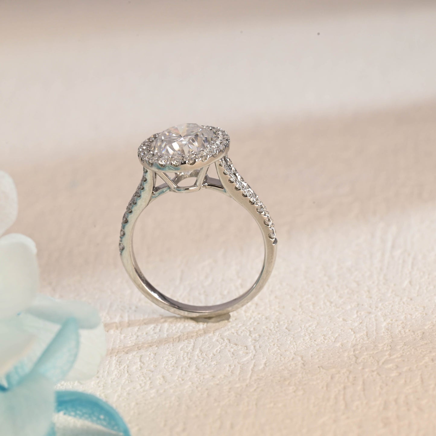 CausYou oval cut moissanite engagement ring Solid Gold Oval Cut Moissanite Engagement Ring, Split Shank Promise Ring, Proposal Ring, Gift for Women Wife