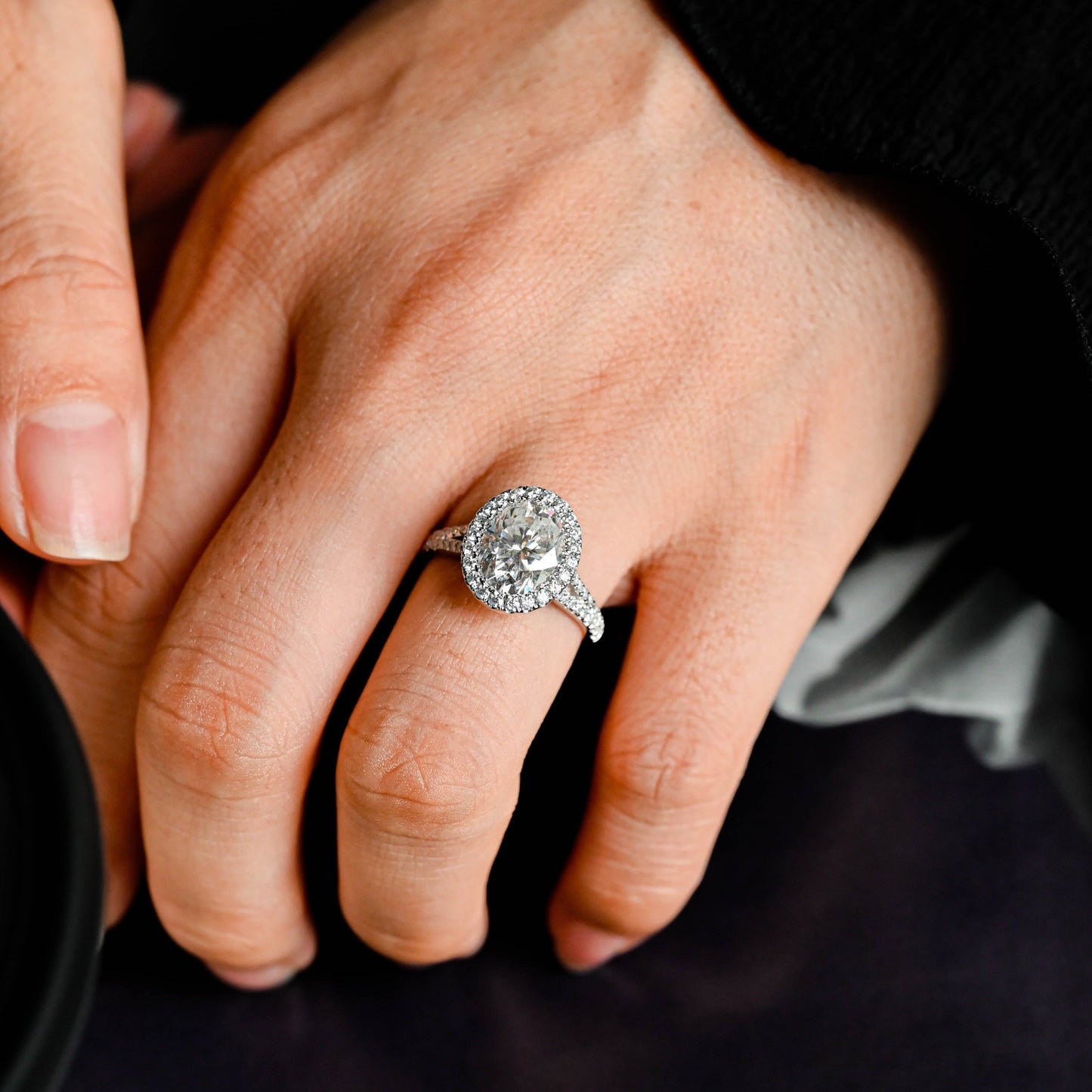 CausYou oval cut moissanite engagement ring Solid Gold Oval Cut Moissanite Engagement Ring, Split Shank Promise Ring, Proposal Ring, Gift for Women Wife