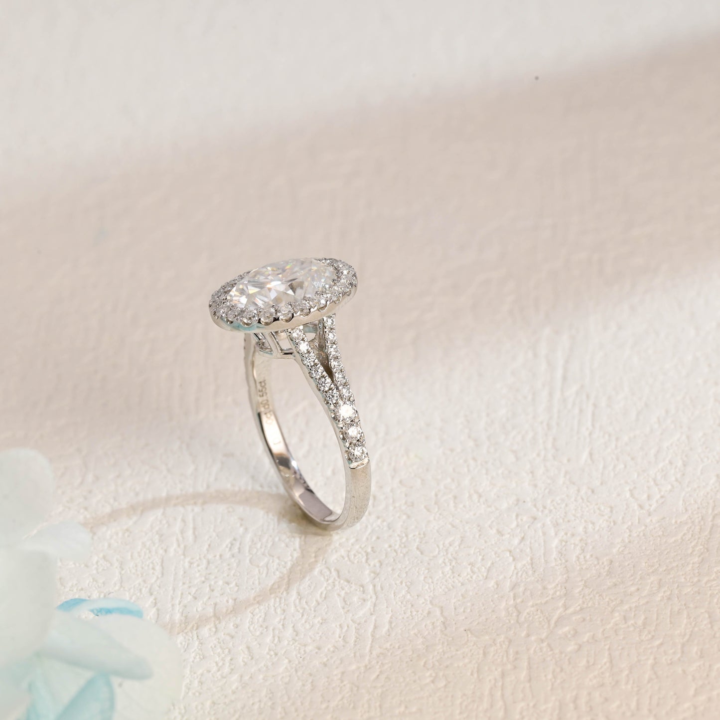 CausYou oval cut moissanite engagement ring Solid Gold Oval Cut Moissanite Engagement Ring, Split Shank Promise Ring, Proposal Ring, Gift for Women Wife