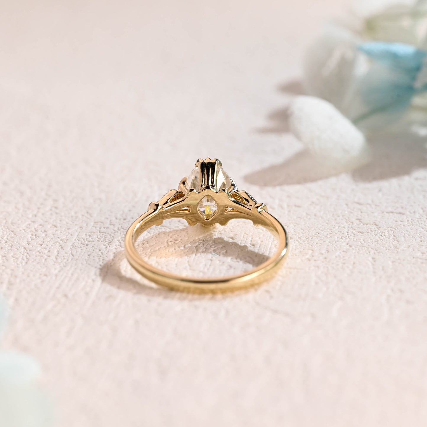 CausYou oval cut moissanite engagement ring Solid Gold Oval Cut Moissanite Engagement Ring, Vintage Promise Ring, Proposal Ring, Gift for Woman, Wife