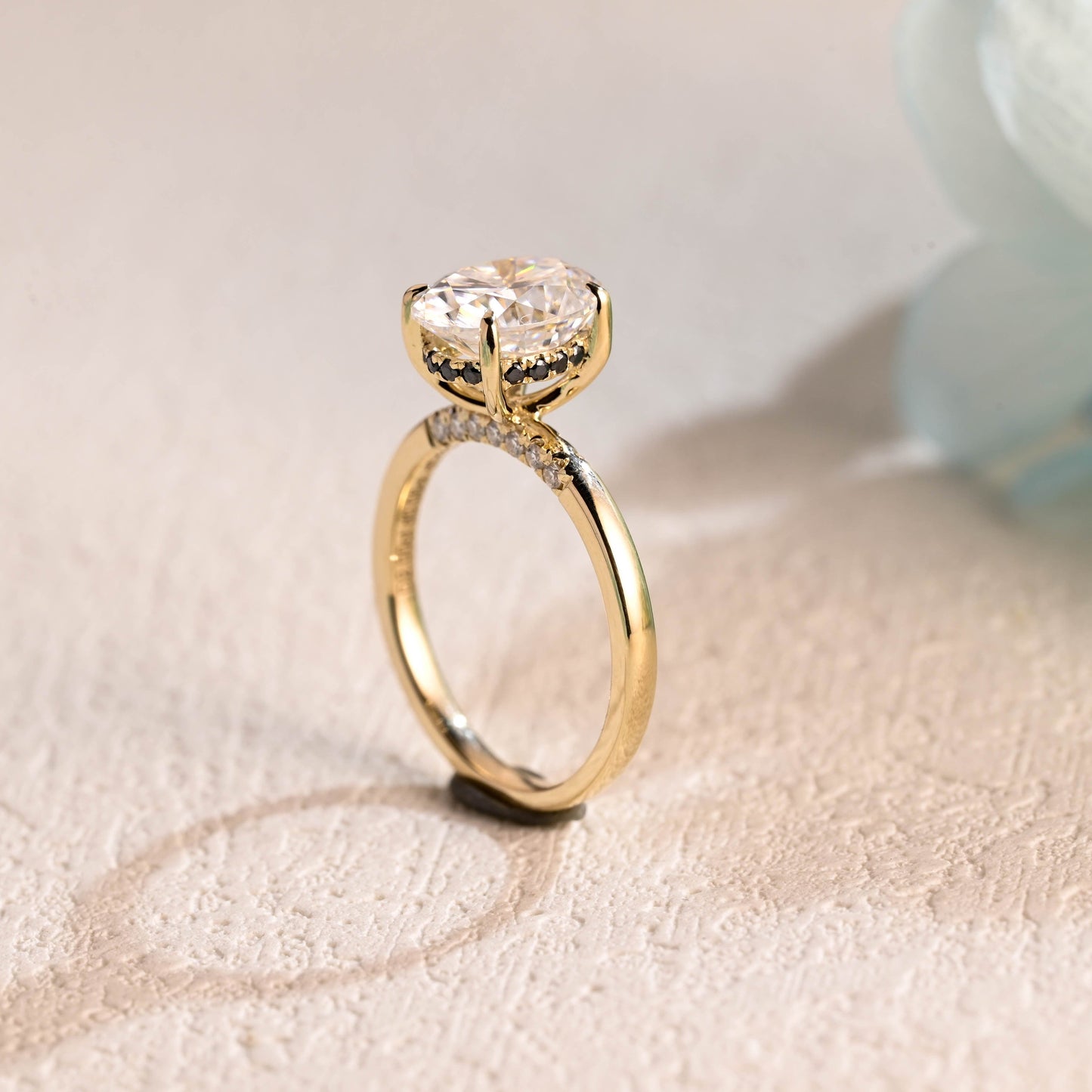 CausYou oval cut moissanite engagement ring Solid Gold Oval Cut Moissnaite Engagement Ring, Hidden Halo Promise Ring, Proposal Ring, Gift for Women Wife