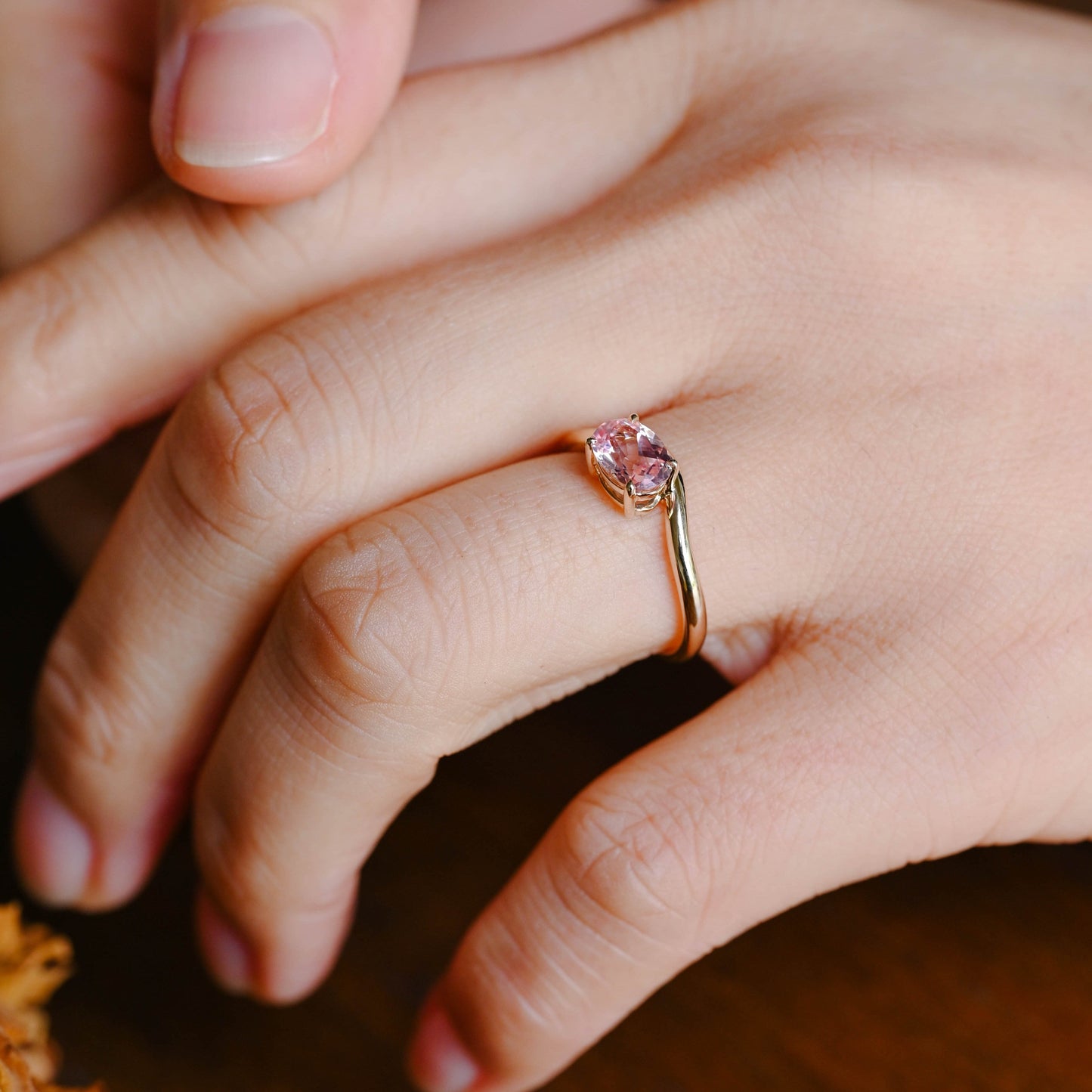 CausYou oval cut moissanite engagement ring Solid Gold Oval Cut Pink Sapphire Engagement Ring