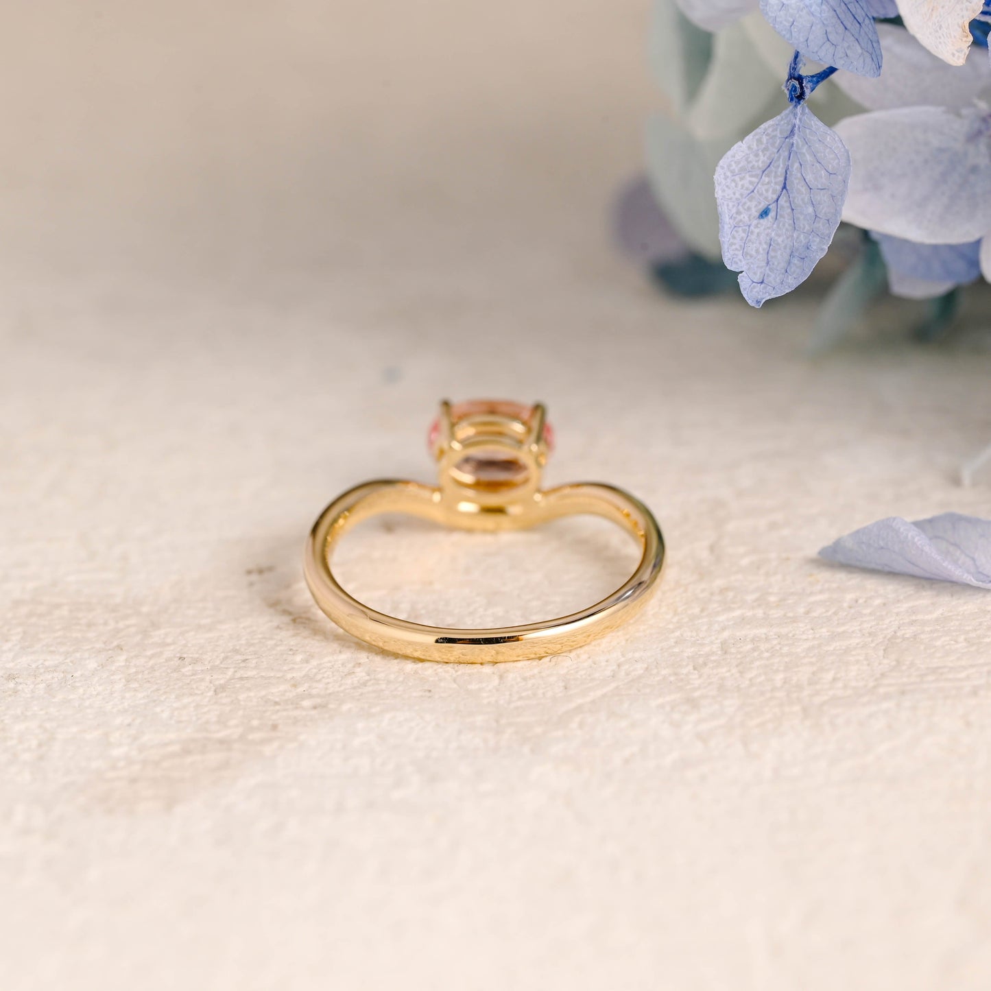 CausYou oval cut moissanite engagement ring Solid Gold Oval Cut Pink Sapphire Engagement Ring