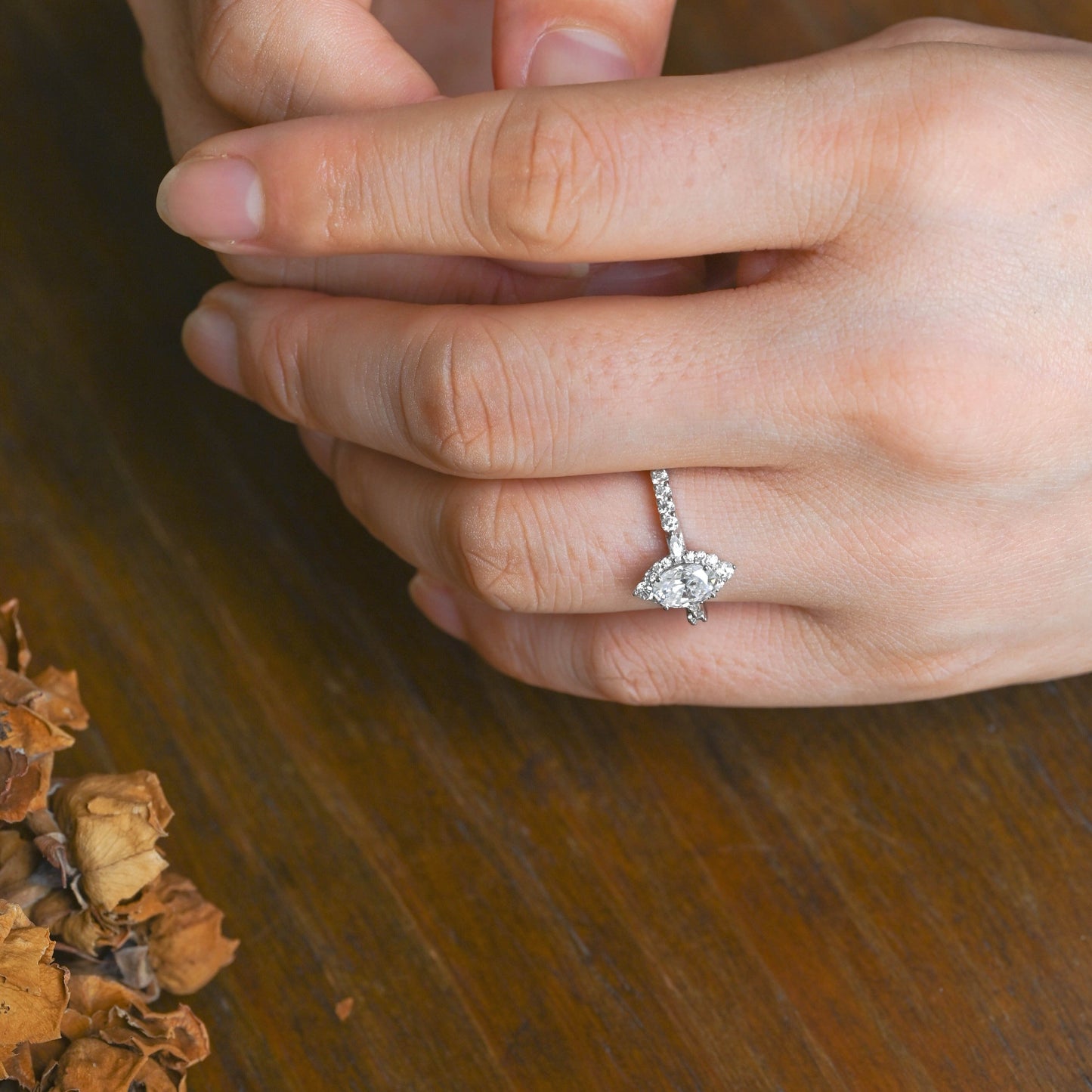 CausYou oval cut moissanite engagement ring Solid Gold Pave Oval Cut Moissanite Engagement Ring