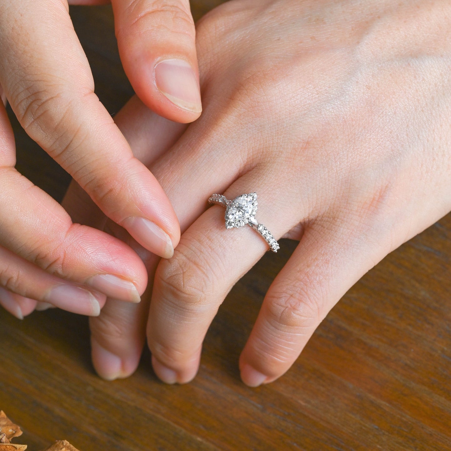 CausYou oval cut moissanite engagement ring Solid Gold Pave Oval Cut Moissanite Engagement Ring