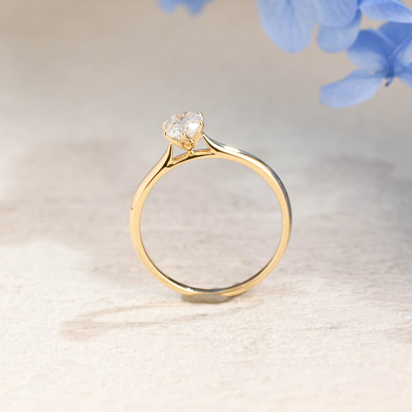 CausYou oval cut moissanite engagement ring Solid Gold Solitaire Oval Cut Moissanite Engagement Ring