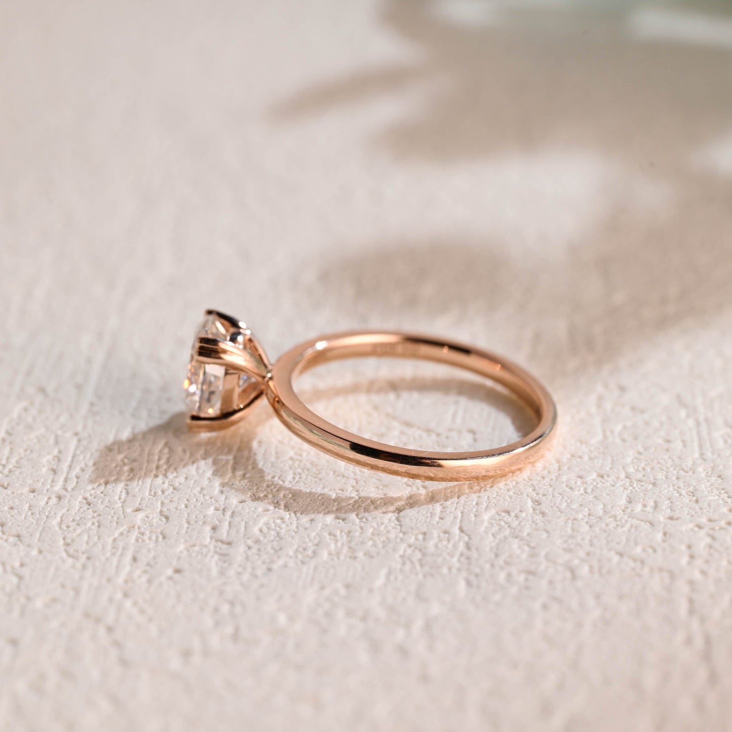 CausYou oval cut moissanite engagement ring Solid Gold Solitaire Oval Cut Moissanite Engagement Ring