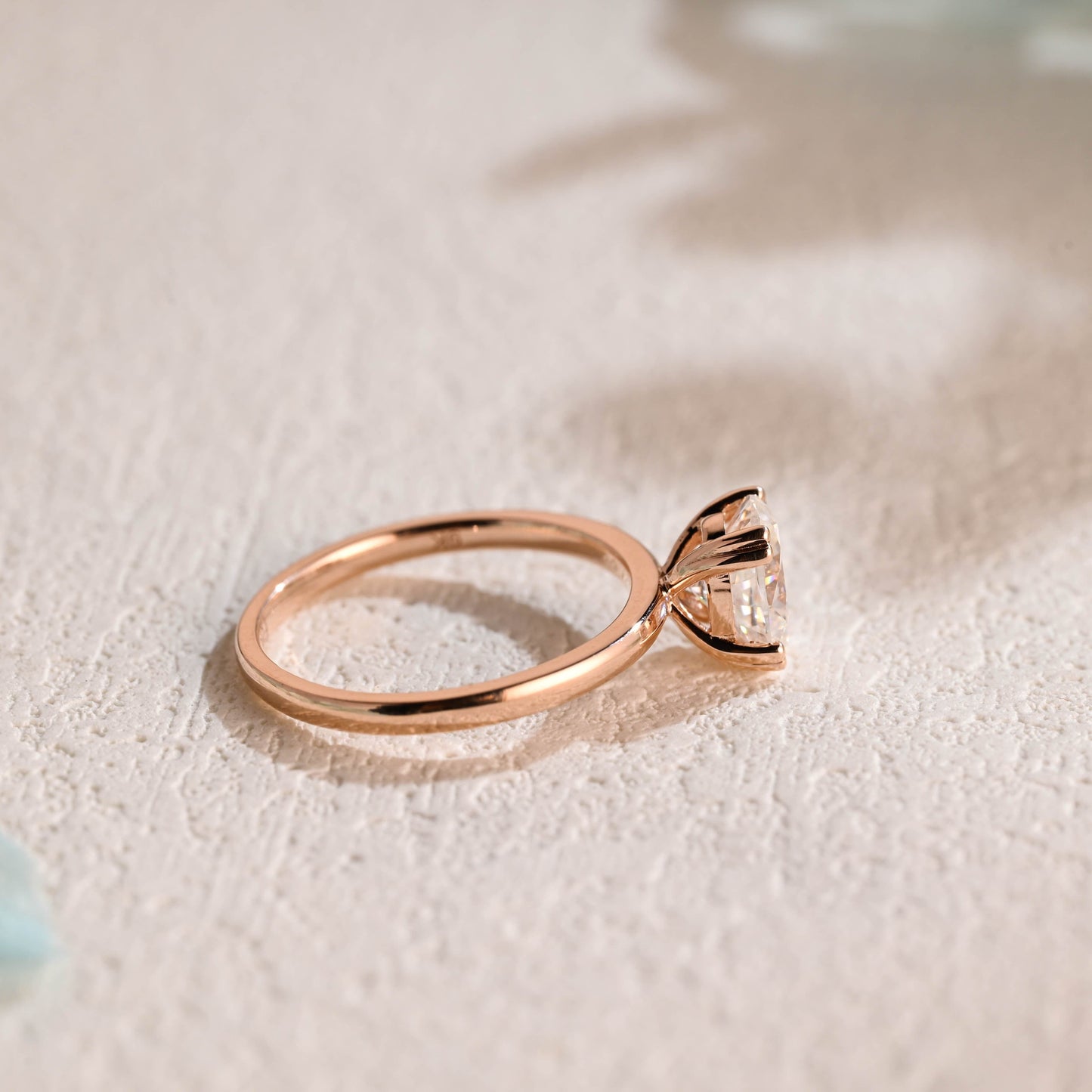 CausYou oval cut moissanite engagement ring Solid Gold Solitaire Oval Cut Moissanite Engagement Ring