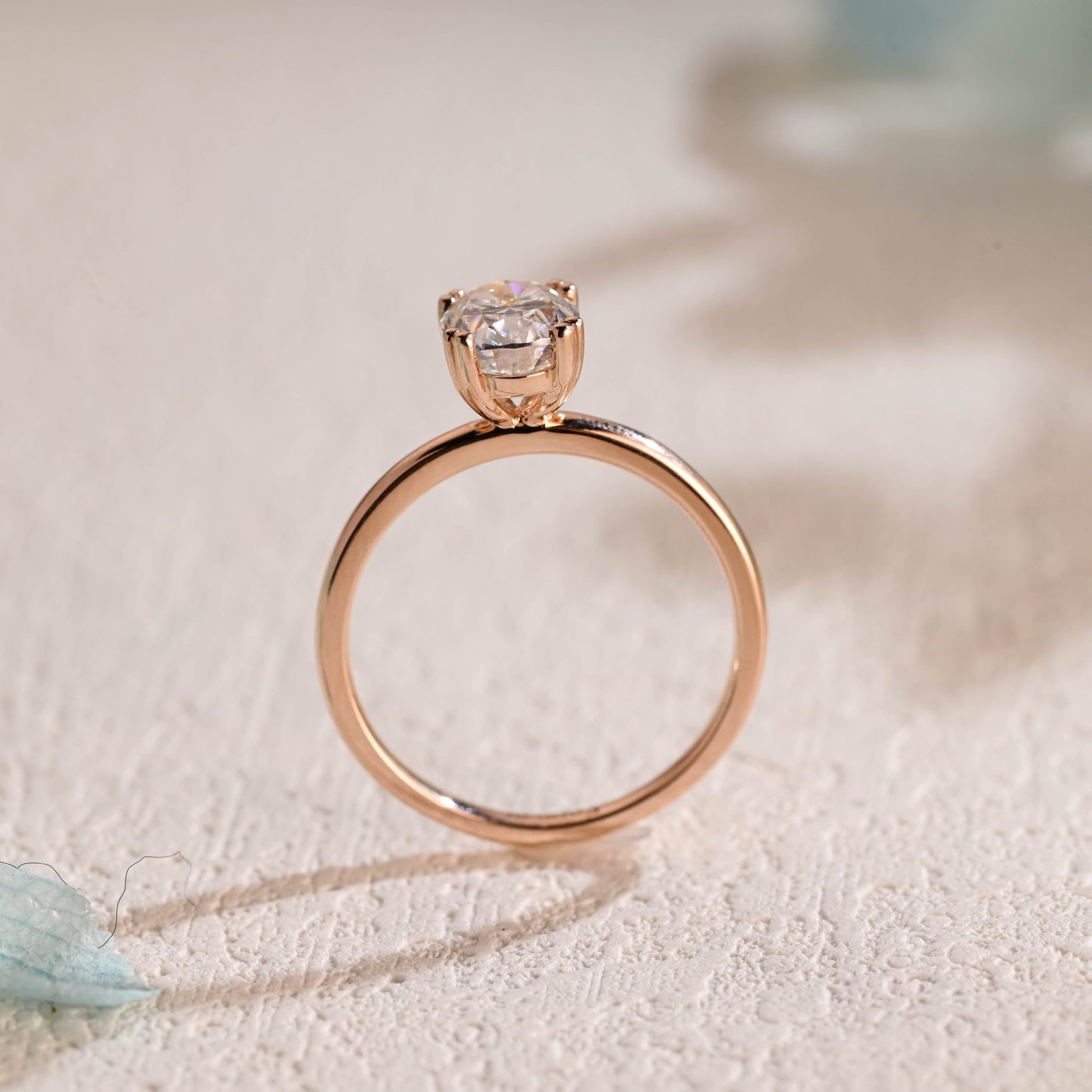 CausYou oval cut moissanite engagement ring Solid Gold Solitaire Oval Cut Moissanite Engagement Ring