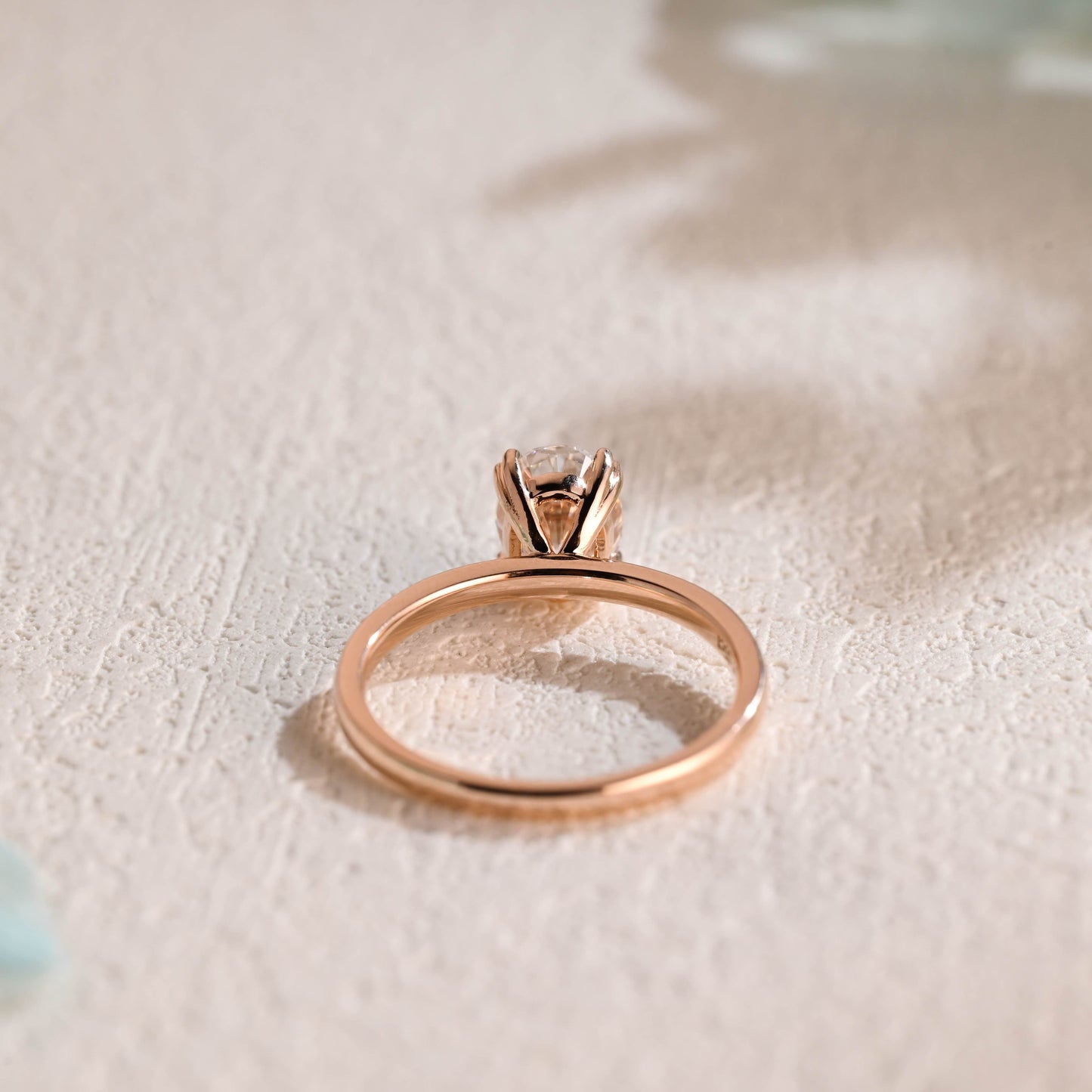 CausYou oval cut moissanite engagement ring Solid Gold Solitaire Oval Cut Moissanite Engagement Ring