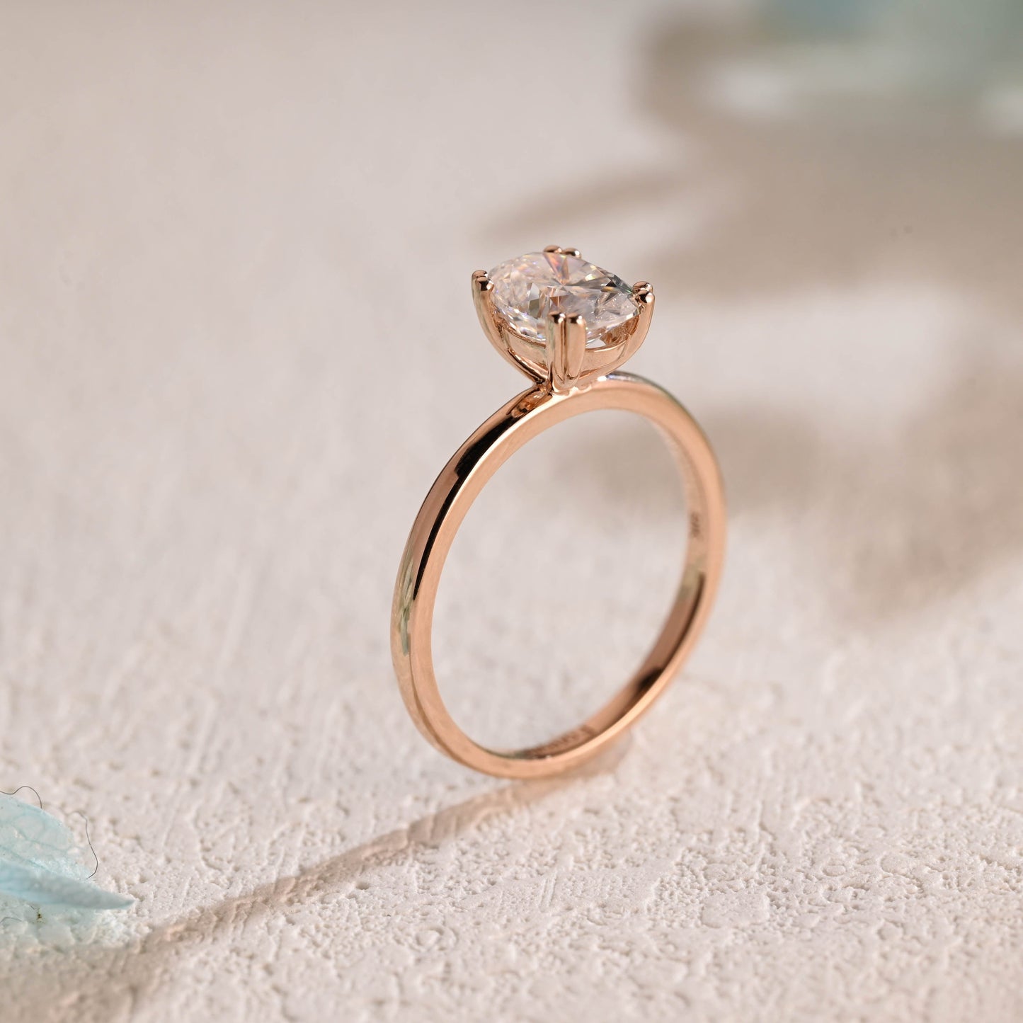 CausYou oval cut moissanite engagement ring Solid Gold Solitaire Oval Cut Moissanite Engagement Ring