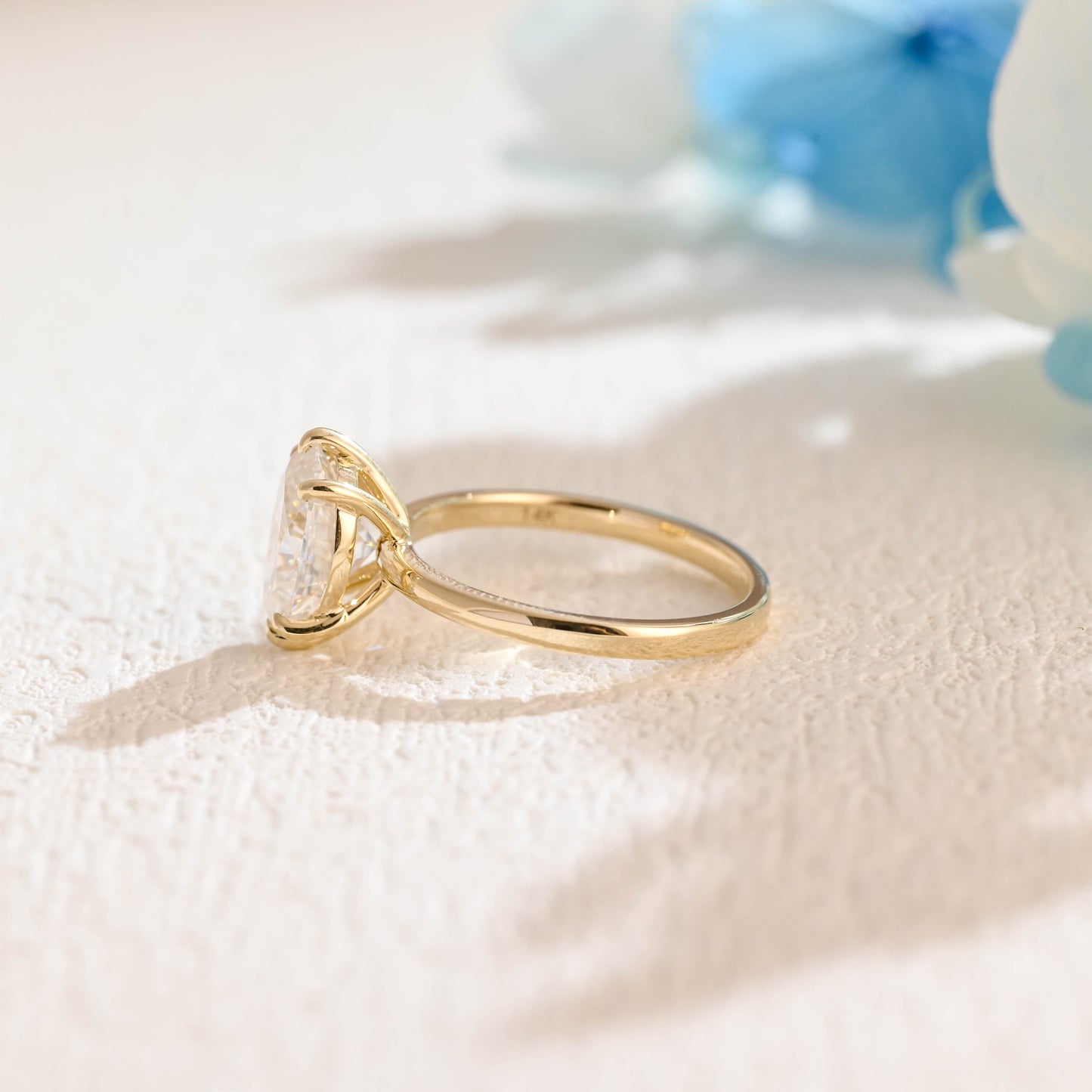CausYou oval cut moissanite engagement ring Solid Gold Solitaire Oval Cut Moissanite Engagement Ring