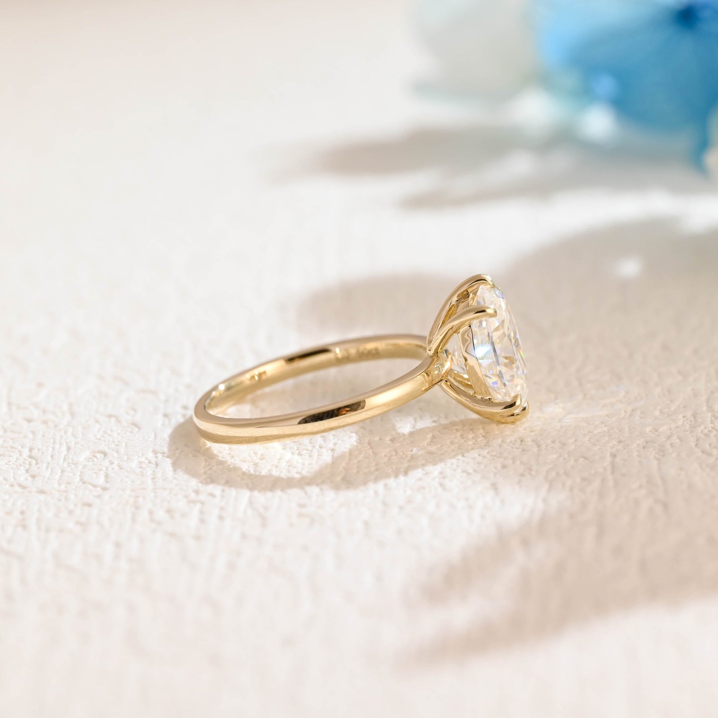 CausYou oval cut moissanite engagement ring Solid Gold Solitaire Oval Cut Moissanite Engagement Ring