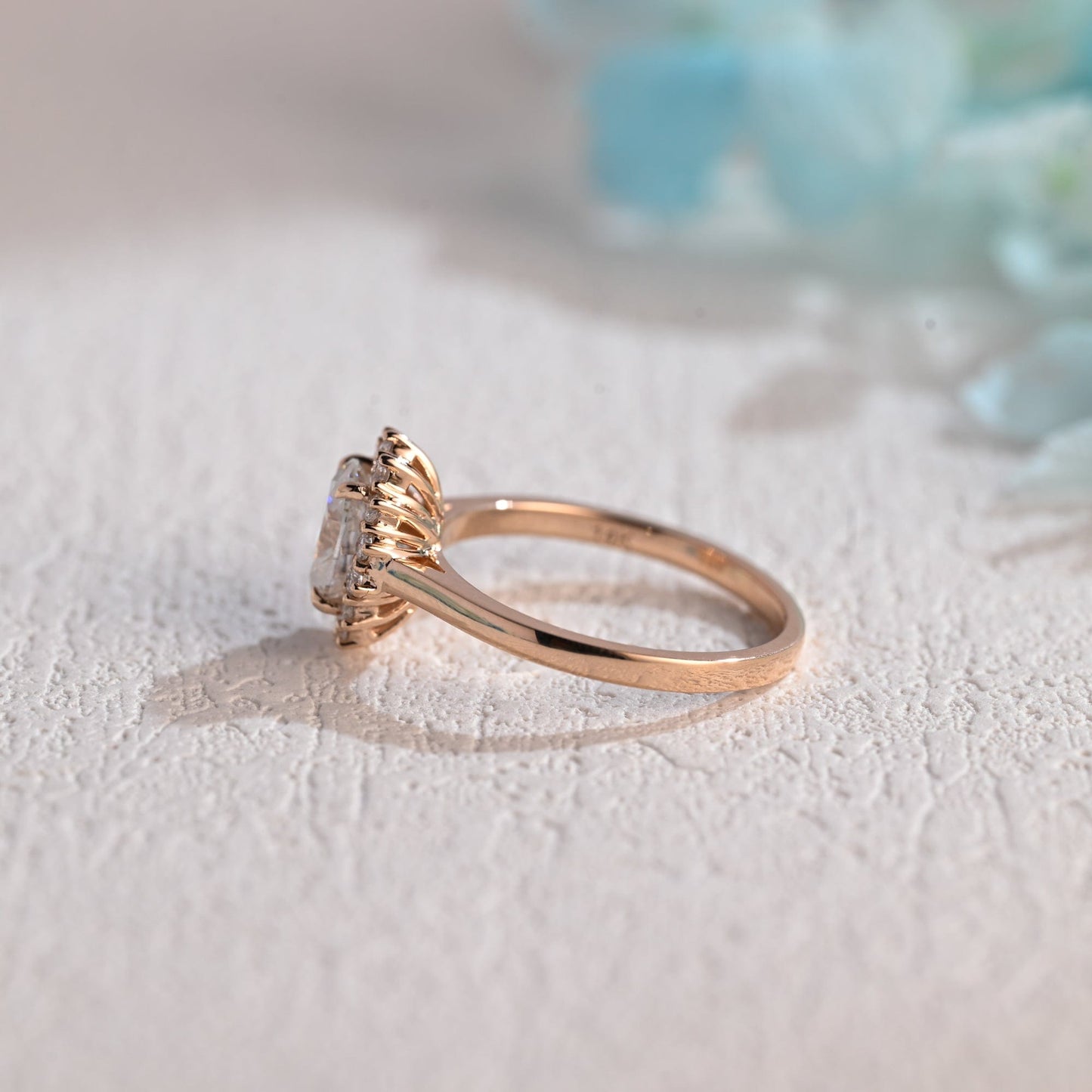 CausYou oval cut moissanite engagement ring Solid Gold Starburst Oval Moissanite Engagement Ring, Promise Ring, Proposal Ring, Gift for Women Wife