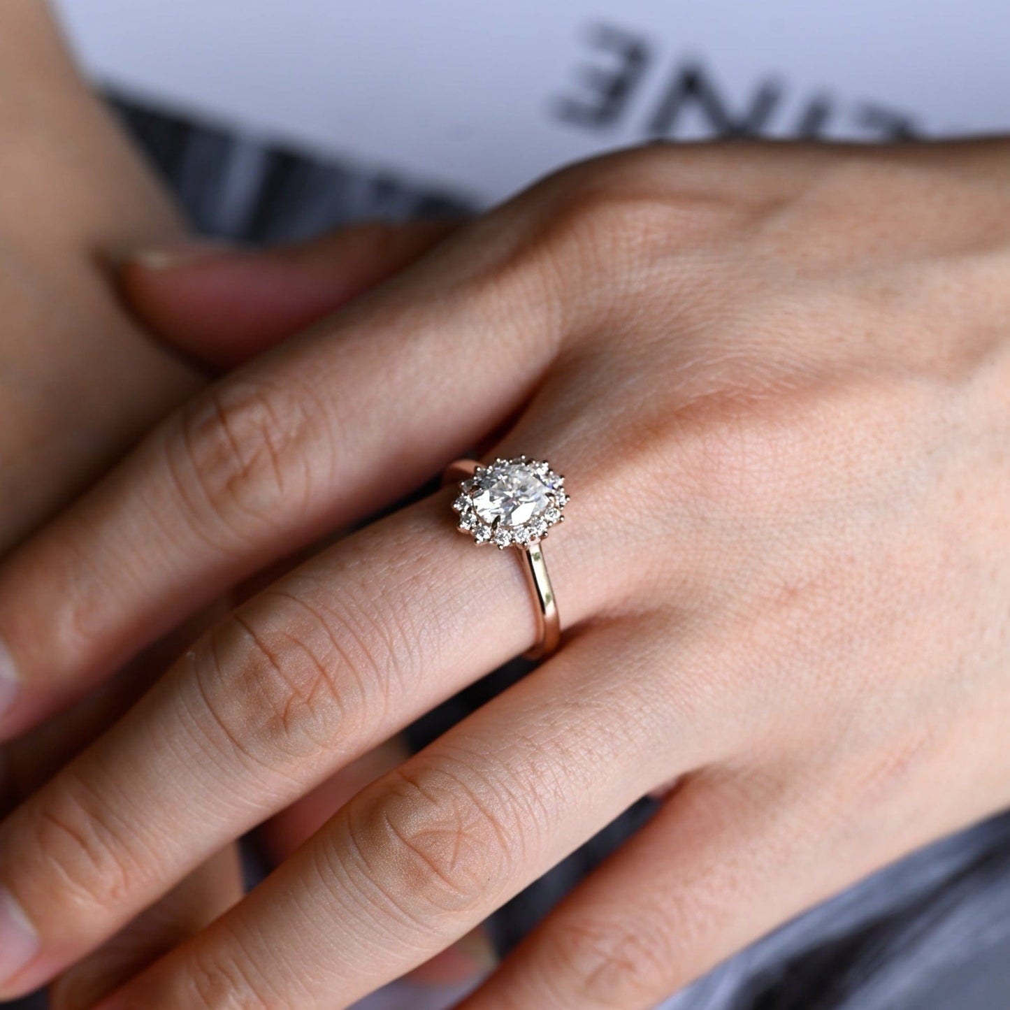 CausYou oval cut moissanite engagement ring Solid Gold Starburst Oval Moissanite Engagement Ring, Promise Ring, Proposal Ring, Gift for Women Wife