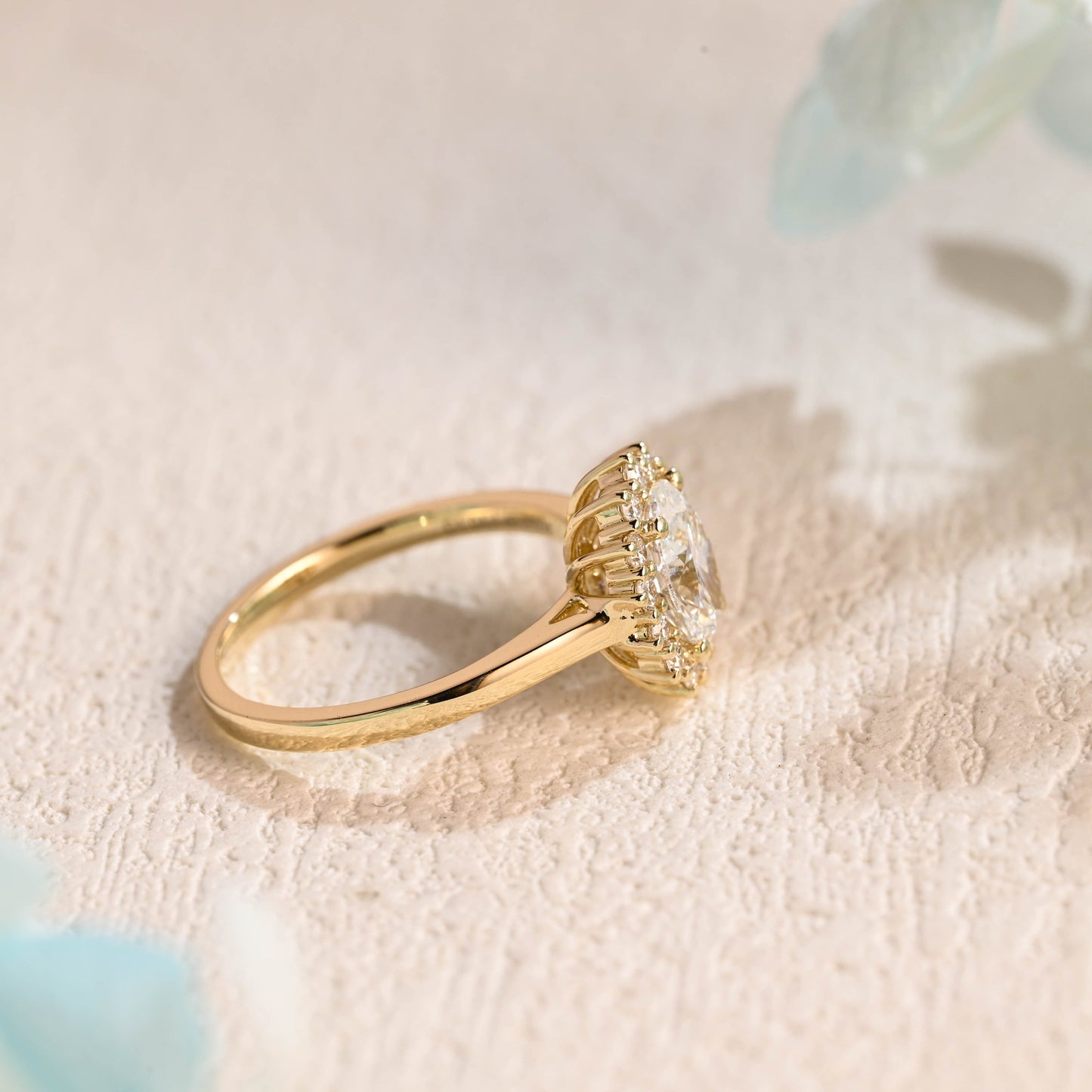 CausYou oval cut moissanite engagement ring Solid Gold Starburst Oval Moissanite Engagement Ring, Promise Ring, Proposal Ring, Gift for Women Wife