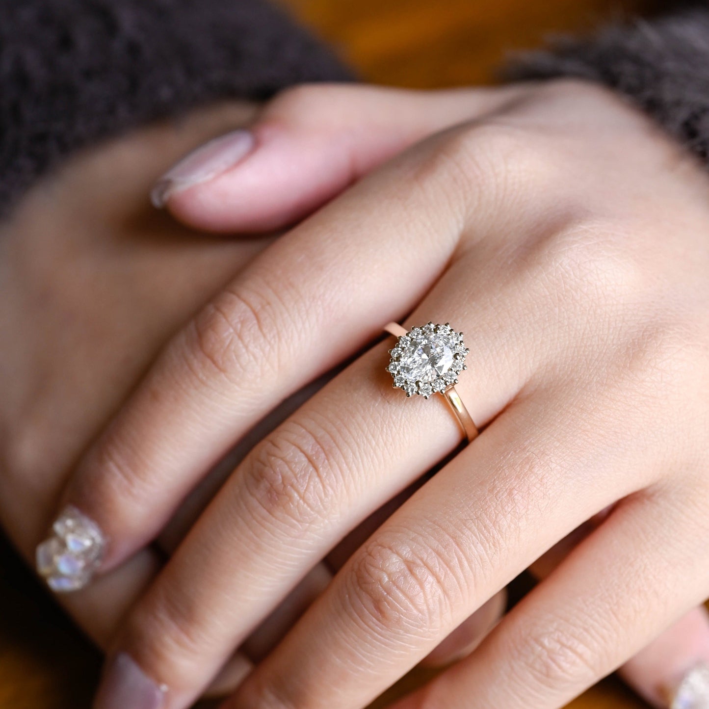 CausYou oval cut moissanite engagement ring Solid Gold Starburst Oval Moissanite Engagement Ring, Promise Ring, Proposal Ring, Gift for Women Wife