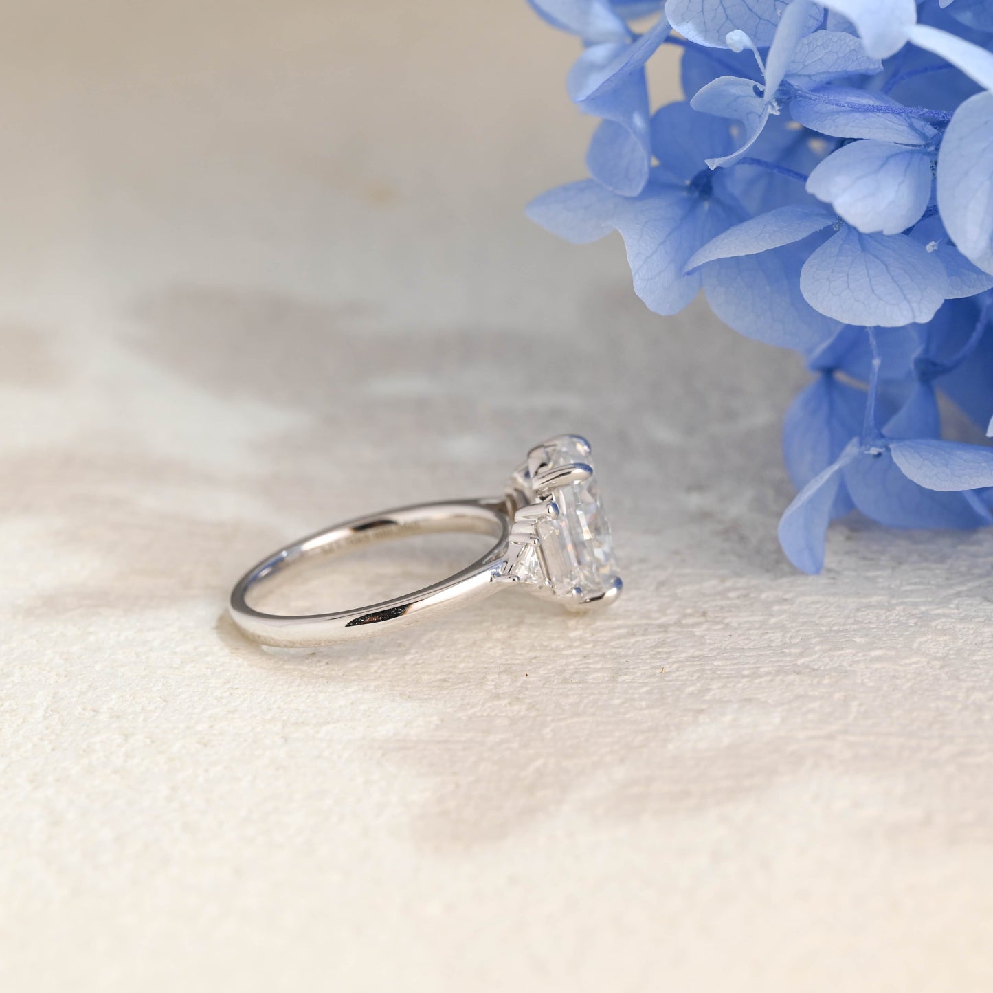 CausYou oval cut moissanite engagement ring Solid Gold Three Stone Oval Cut Moissanite Engagement Ring