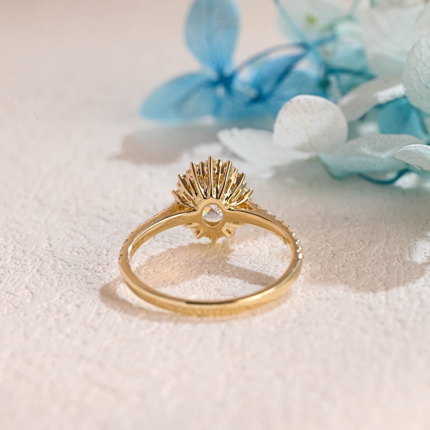 CausYou oval cut moissanite engagement ring Starburst Halo Oval Cut Moissanite Engagement Ring, Promise Ring, Proposal Ring, Gift for Woman, Wife