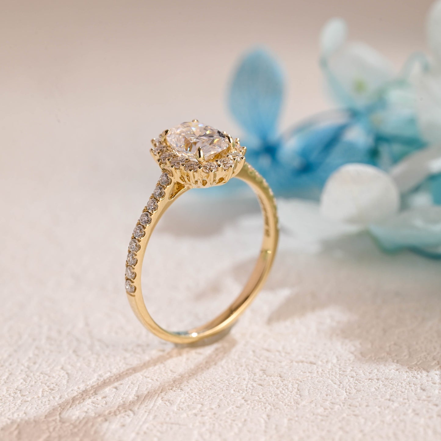 CausYou oval cut moissanite engagement ring Starburst Halo Oval Cut Moissanite Engagement Ring, Promise Ring, Proposal Ring, Gift for Woman, Wife