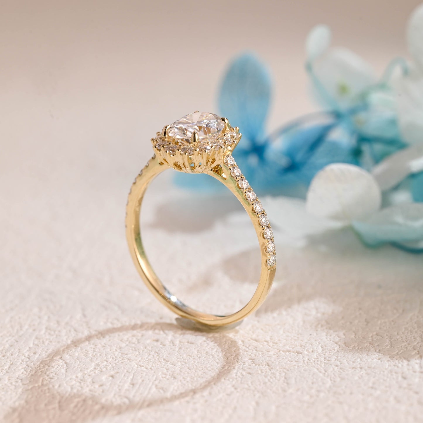 CausYou oval cut moissanite engagement ring Starburst Halo Oval Cut Moissanite Engagement Ring, Promise Ring, Proposal Ring, Gift for Woman, Wife