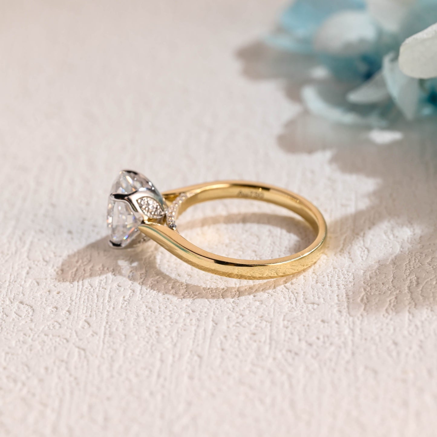CausYou oval cut moissanite engagement ring Two Tone Oval Cut Moissanite Engagement Ring, Cathedral Setting Promise Ring, Proposal Ring, Gift for Woman, Wife