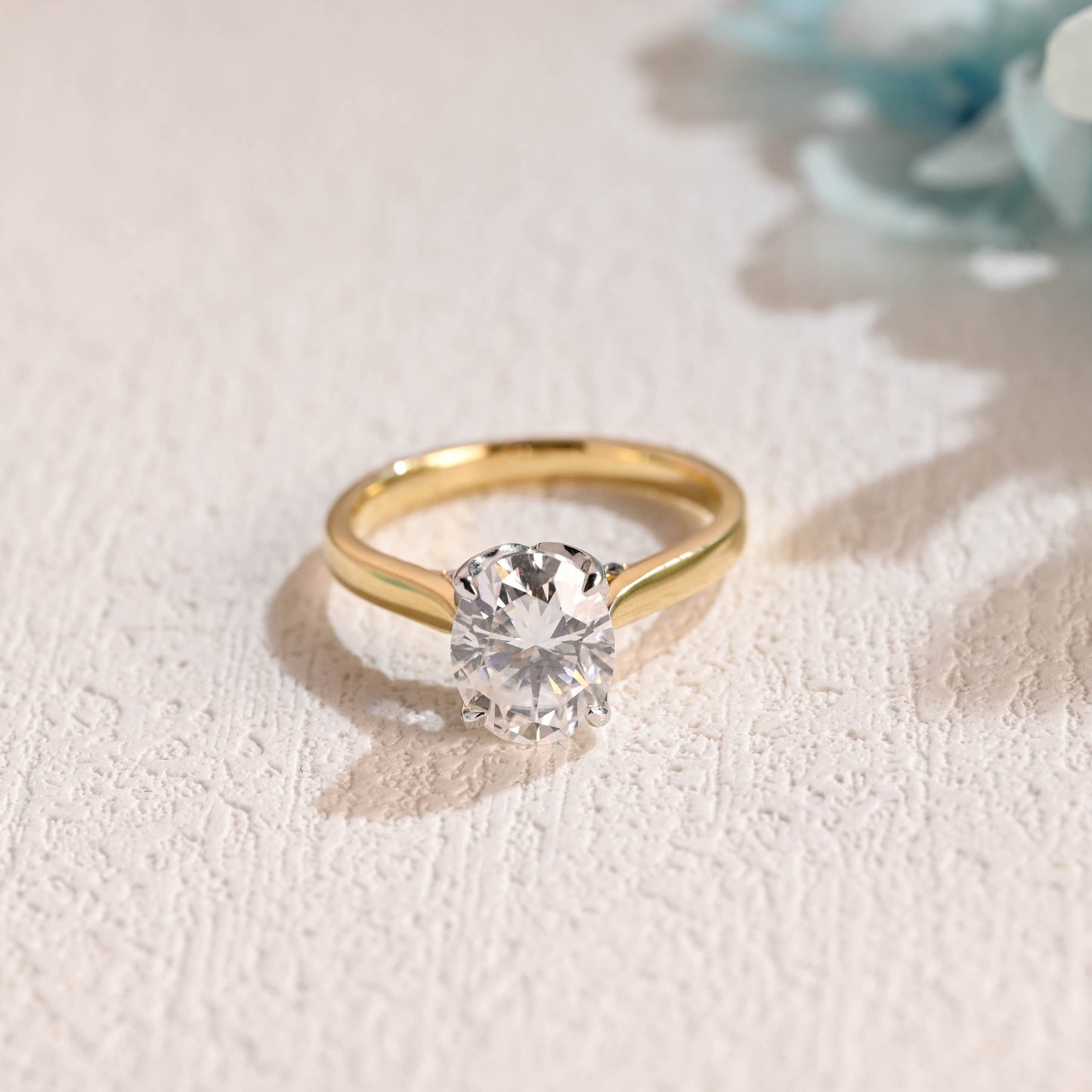 CausYou oval cut moissanite engagement ring Two Tone Oval Cut Moissanite Engagement Ring, Cathedral Setting Promise Ring, Proposal Ring, Gift for Woman, Wife