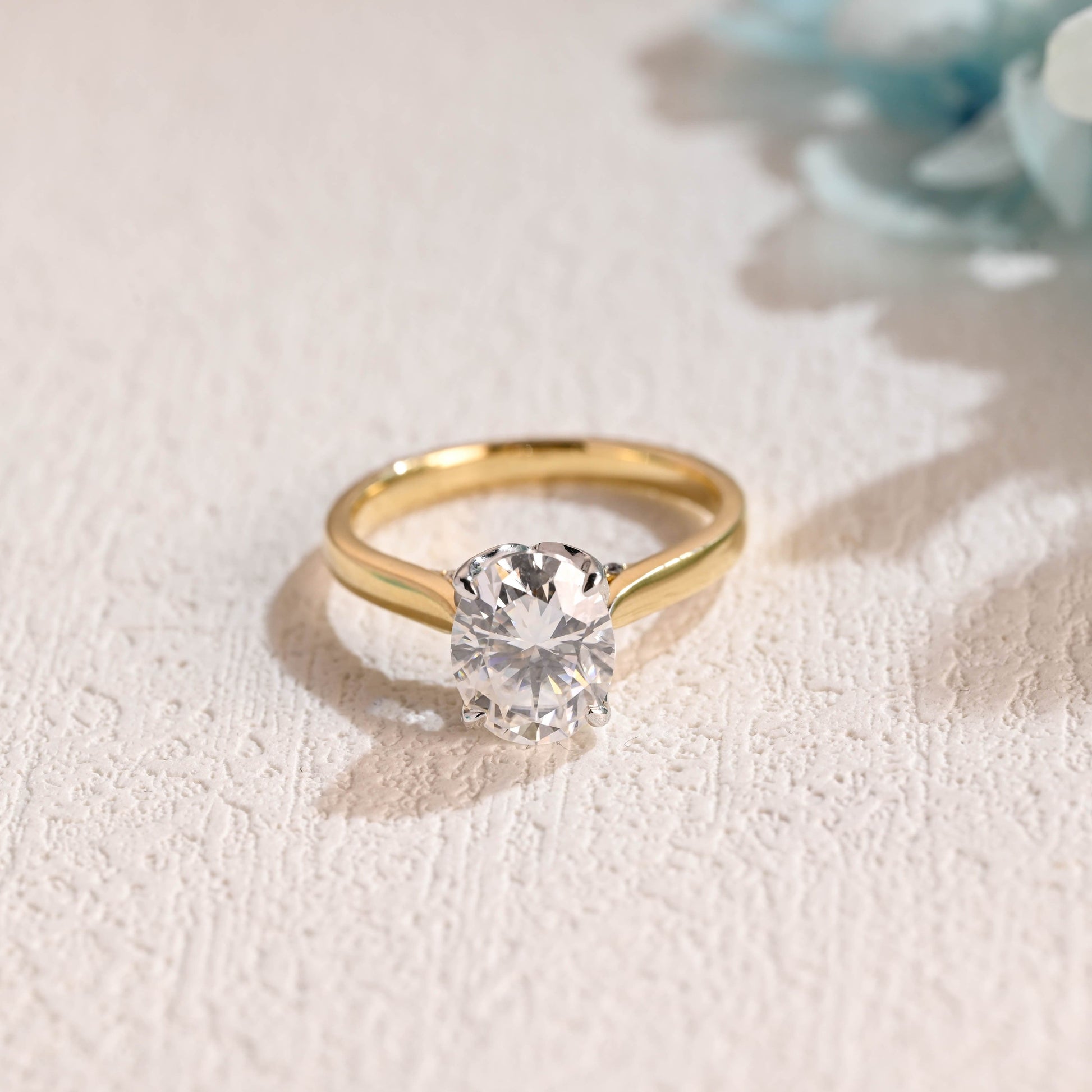 CausYou oval cut moissanite engagement ring Two Tone Oval Cut Moissanite Engagement Ring, Cathedral Setting Promise Ring, Proposal Ring, Gift for Woman, Wife
