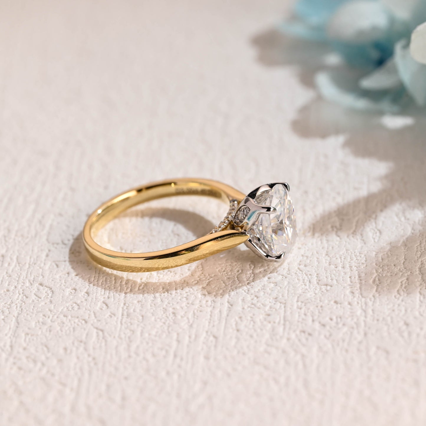 CausYou oval cut moissanite engagement ring Two Tone Oval Cut Moissanite Engagement Ring, Cathedral Setting Promise Ring, Proposal Ring, Gift for Woman, Wife