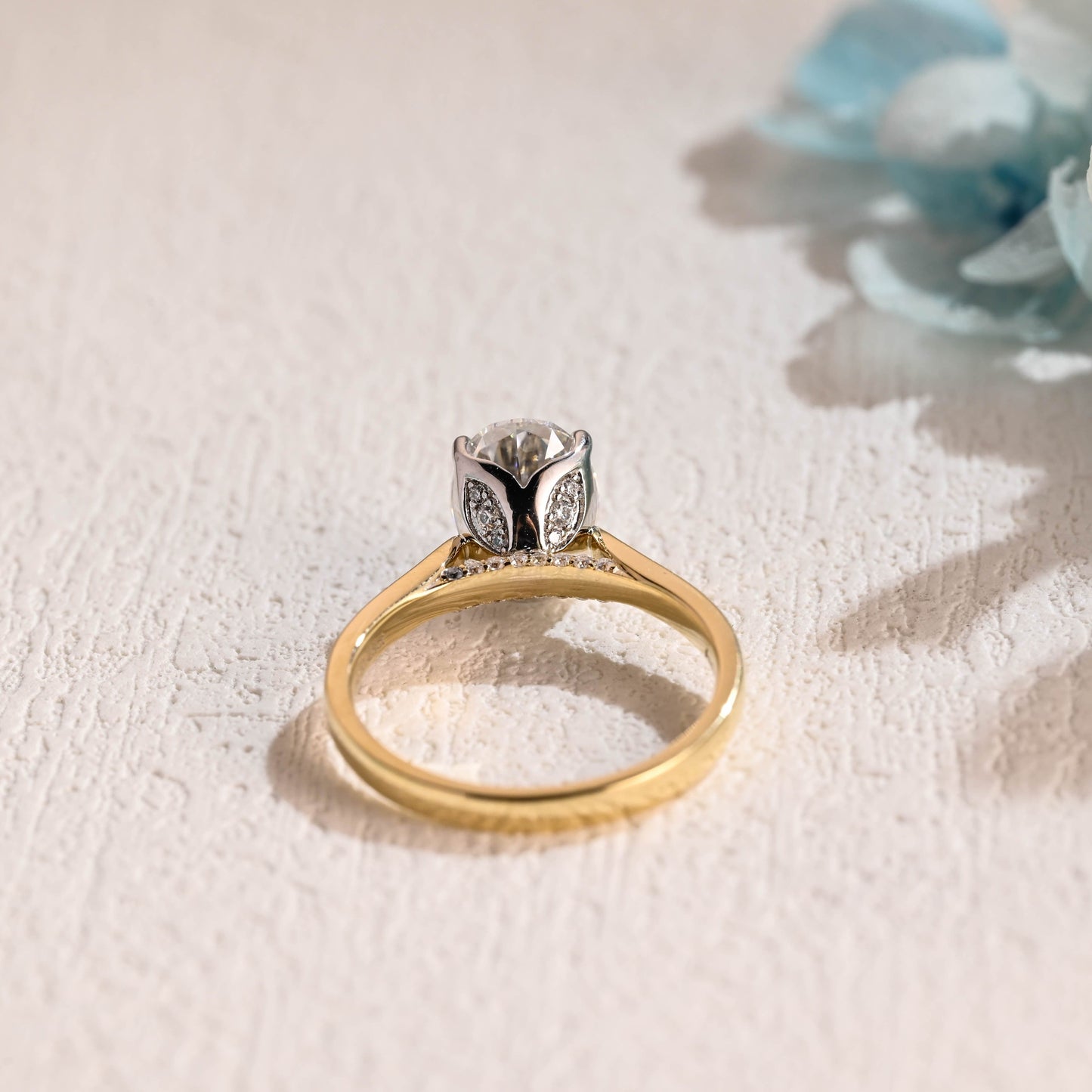 CausYou oval cut moissanite engagement ring Two Tone Oval Cut Moissanite Engagement Ring, Cathedral Setting Promise Ring, Proposal Ring, Gift for Woman, Wife