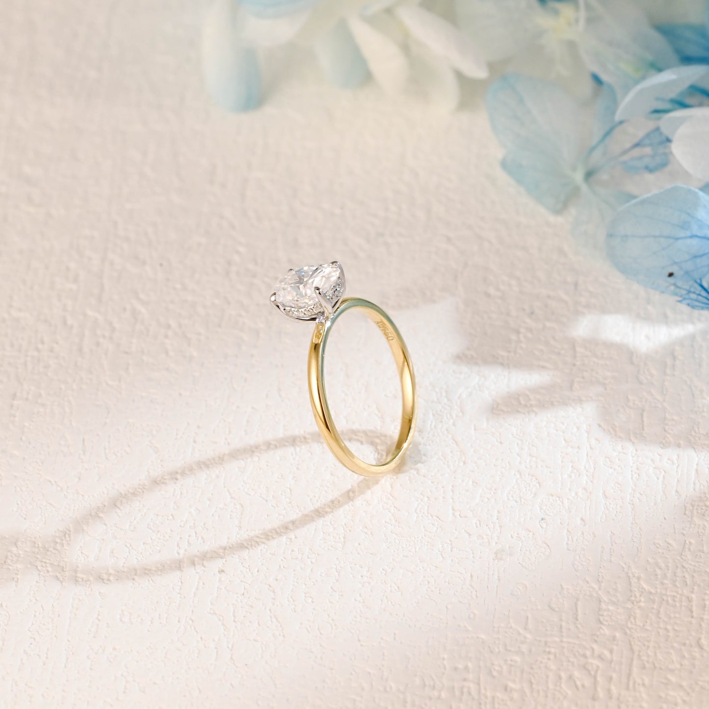 CausYou oval cut moissanite engagement ring Two Tone Oval Cut Moissanite Engagement Ring, Hidden Halo Promise Ring, Proposal Ring for Woman, Wife