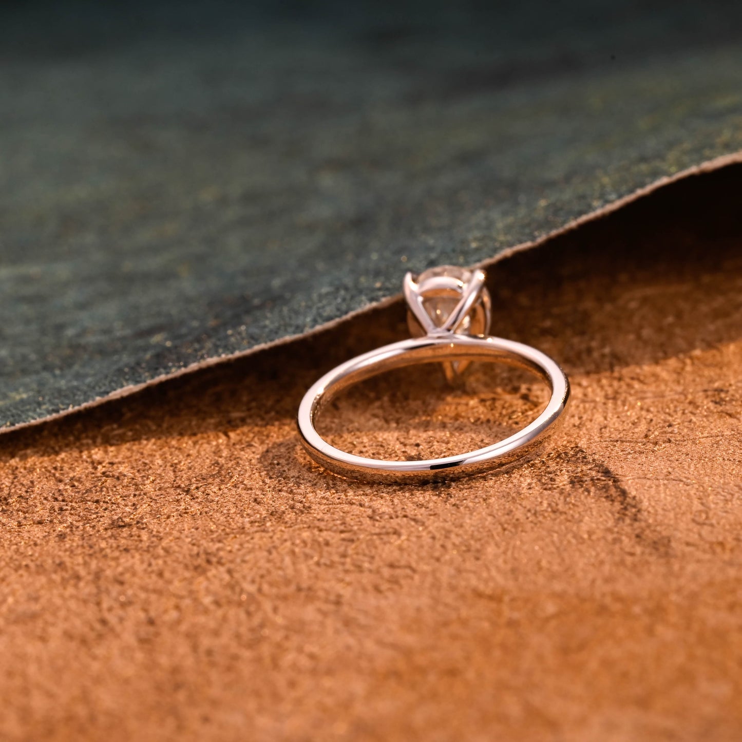CausYou pear cut diamond engagement ring CausYou Solid Gold D/VS1 Pear Cut Lab Grown Diamond Engagement Ring, 3 Prongs Solitaire Wedding Ring