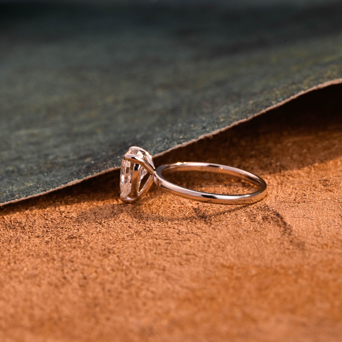 CausYou pear cut diamond engagement ring CausYou Solid Gold D/VS1 Pear Cut Lab Grown Diamond Engagement Ring, 3 Prongs Solitaire Wedding Ring