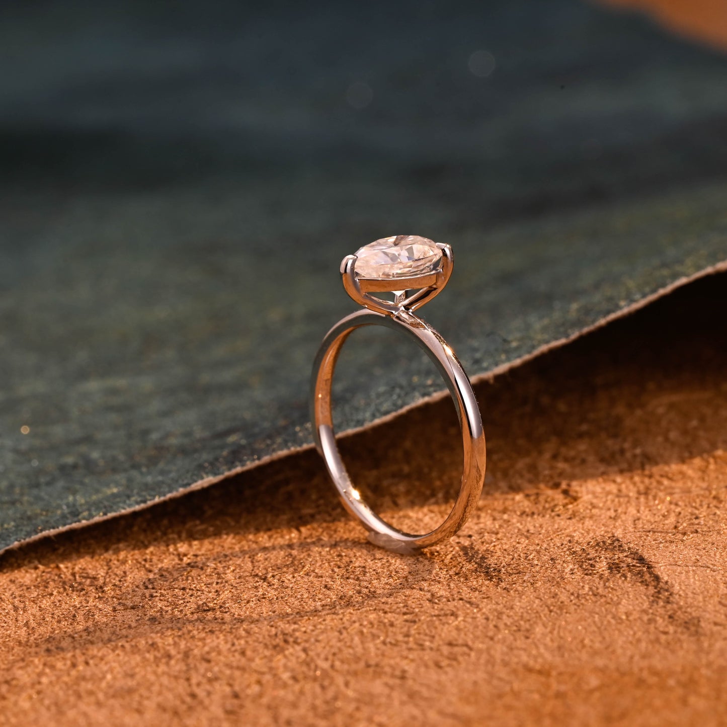 CausYou pear cut diamond engagement ring CausYou Solid Gold D/VS1 Pear Cut Lab Grown Diamond Engagement Ring, 3 Prongs Solitaire Wedding Ring
