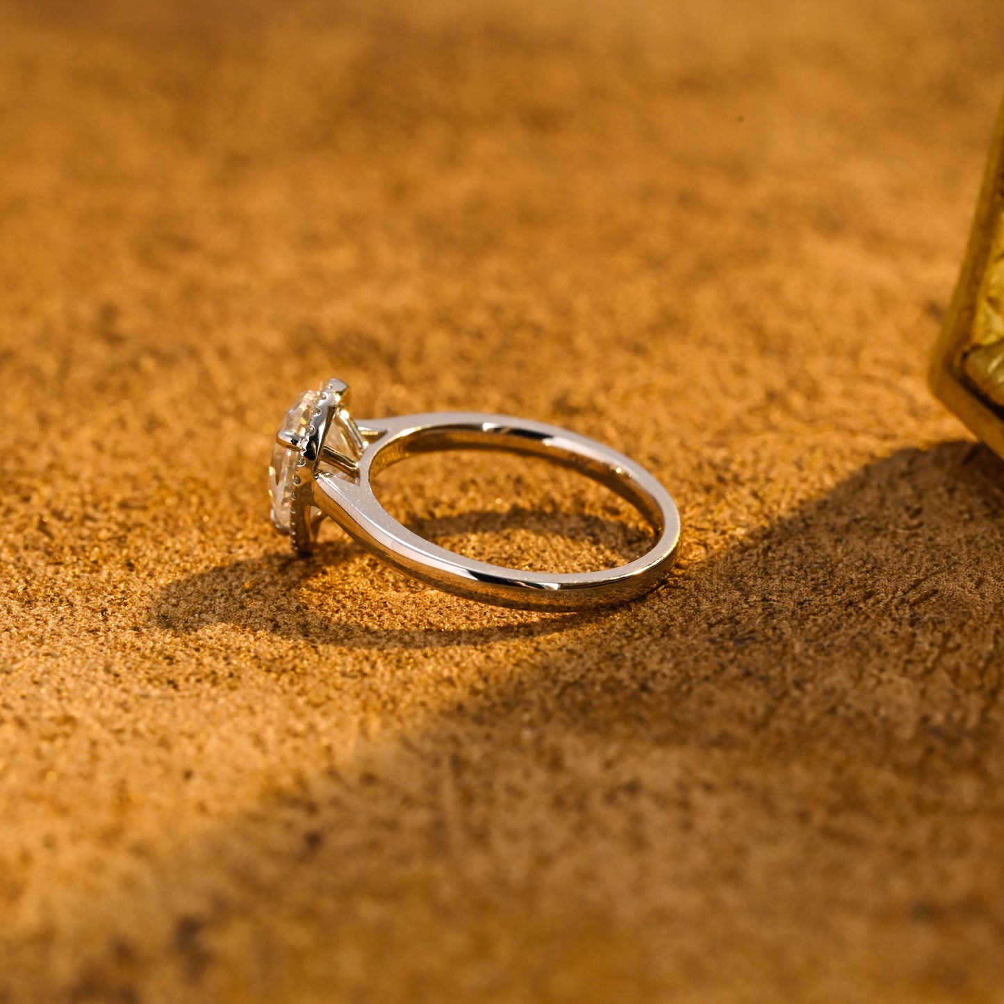 CausYou pear cut diamond engagement ring CausYou Solid Gold D/VS1 Pear Cut Lab Grown Diamond Engagement Ring, Cathedral Setting Halo Wedding Ring