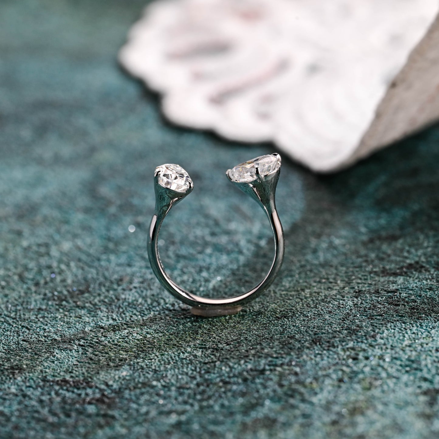 CausYou pear cut diamond engagement ring CausYou Solid Gold D/VS1 Toi et Moi Pear Cut Diamond Ring, Lab Grown Diamond Engagement Ring, Promise Ring Wedding Ring for Her