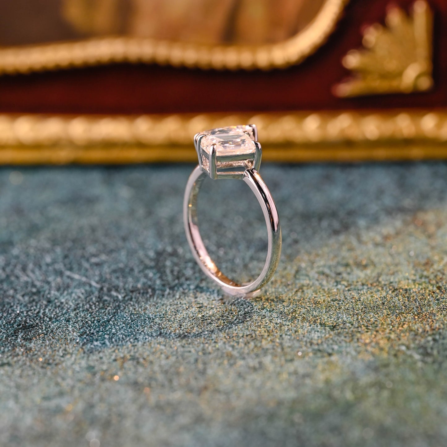CausYou pear cut diamond engagement ring Solid Gold D/VS1 Toi et Moi Ring, Emerald & Pear Cut Lab Grown Diamond Engagement Ring, Promise Ring