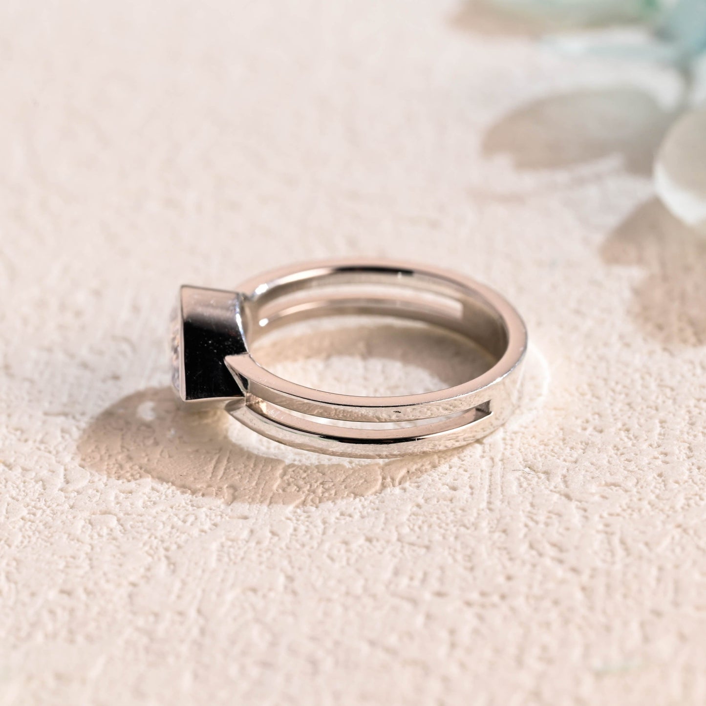 CausYou pear cut moissanite engagement ring Solid Gold Double Band Pear Cut Moissanite Engagement Ring, Solitaire Ring