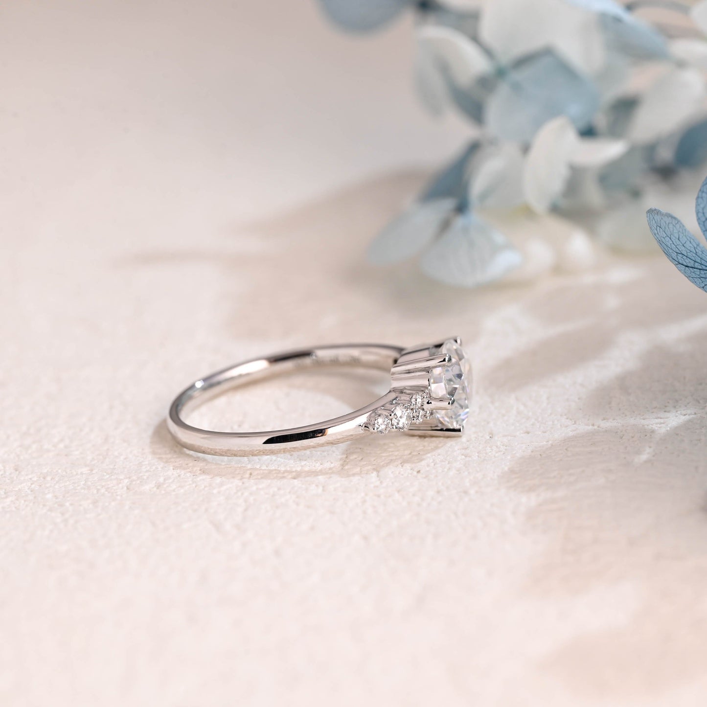 CausYou pear cut moissanite engagement ring Solid Gold East-West Pear Cut Moissanite Engagement Ring