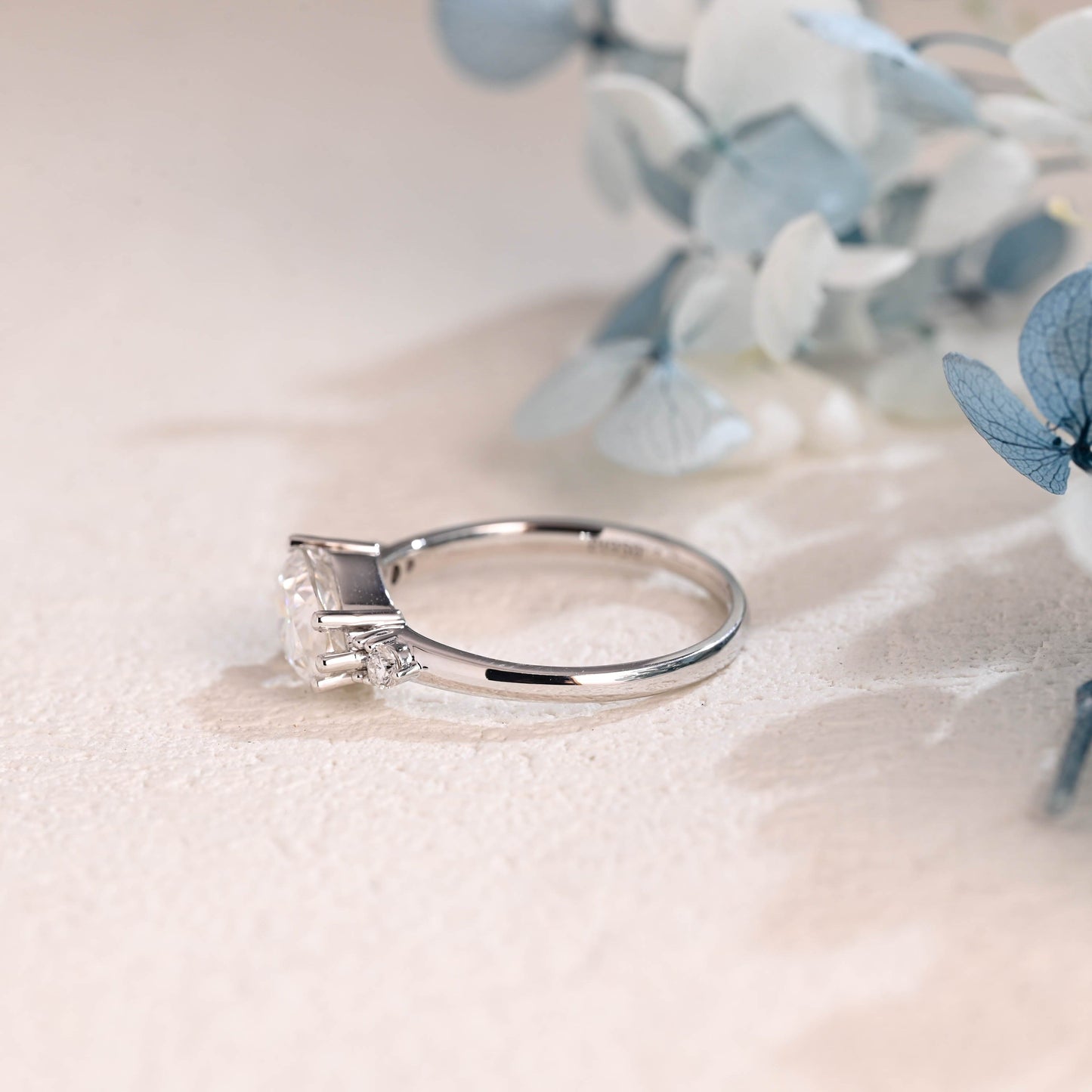 CausYou pear cut moissanite engagement ring Solid Gold East-West Pear Cut Moissanite Engagement Ring