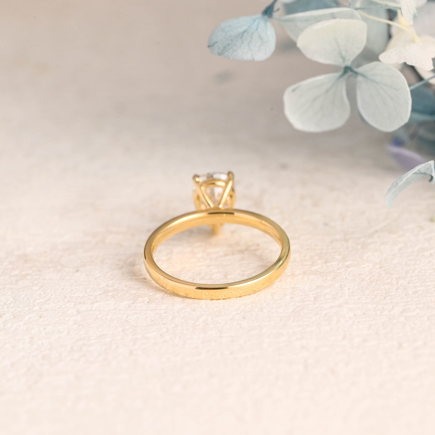 CausYou pear cut moissanite engagement ring Solid Gold Pear Cut Moissanite Engagement Ring