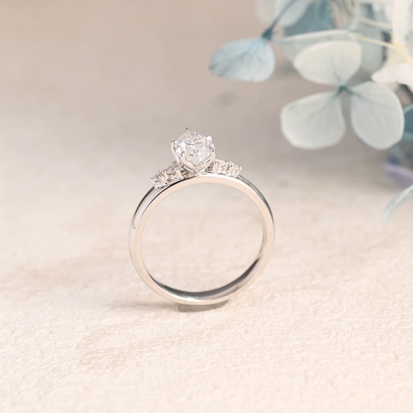 CausYou pear cut moissanite engagement ring Solid Gold Pear Cut Moissanite Engagement Ring
