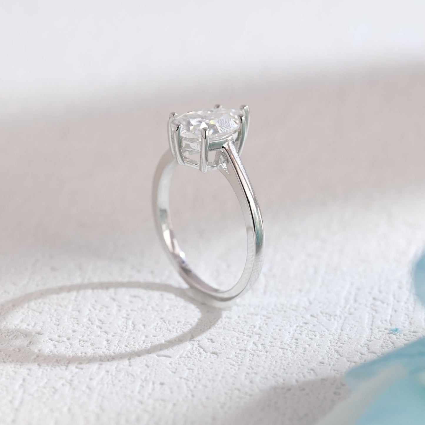 CausYou pear cut moissanite engagement ring Solid Gold Pear Cut Moissanite Engagement Ring, Promise Ring, Proposal Ring, Gift for Woman, Wife