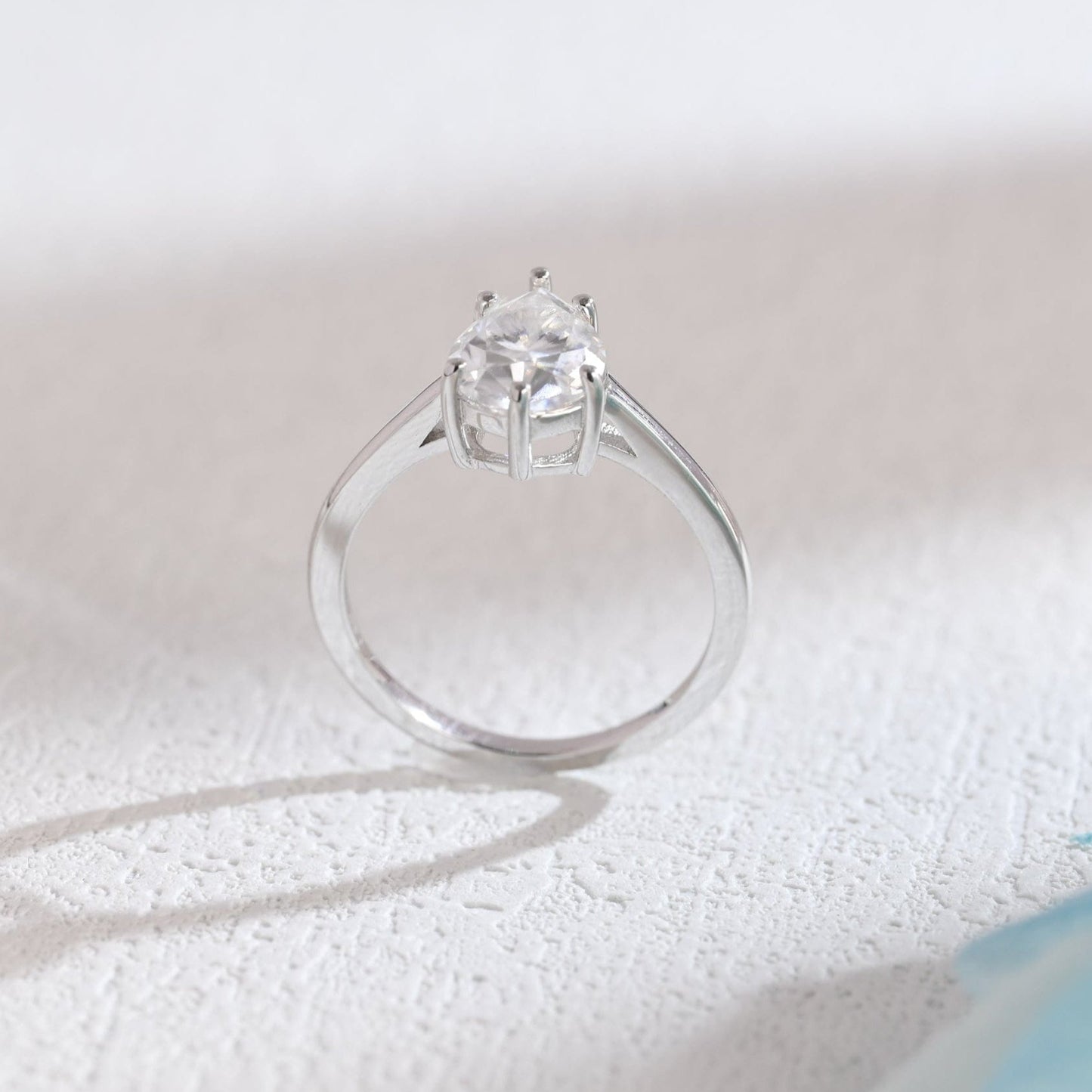 CausYou pear cut moissanite engagement ring Solid Gold Pear Cut Moissanite Engagement Ring, Promise Ring, Proposal Ring, Gift for Woman, Wife